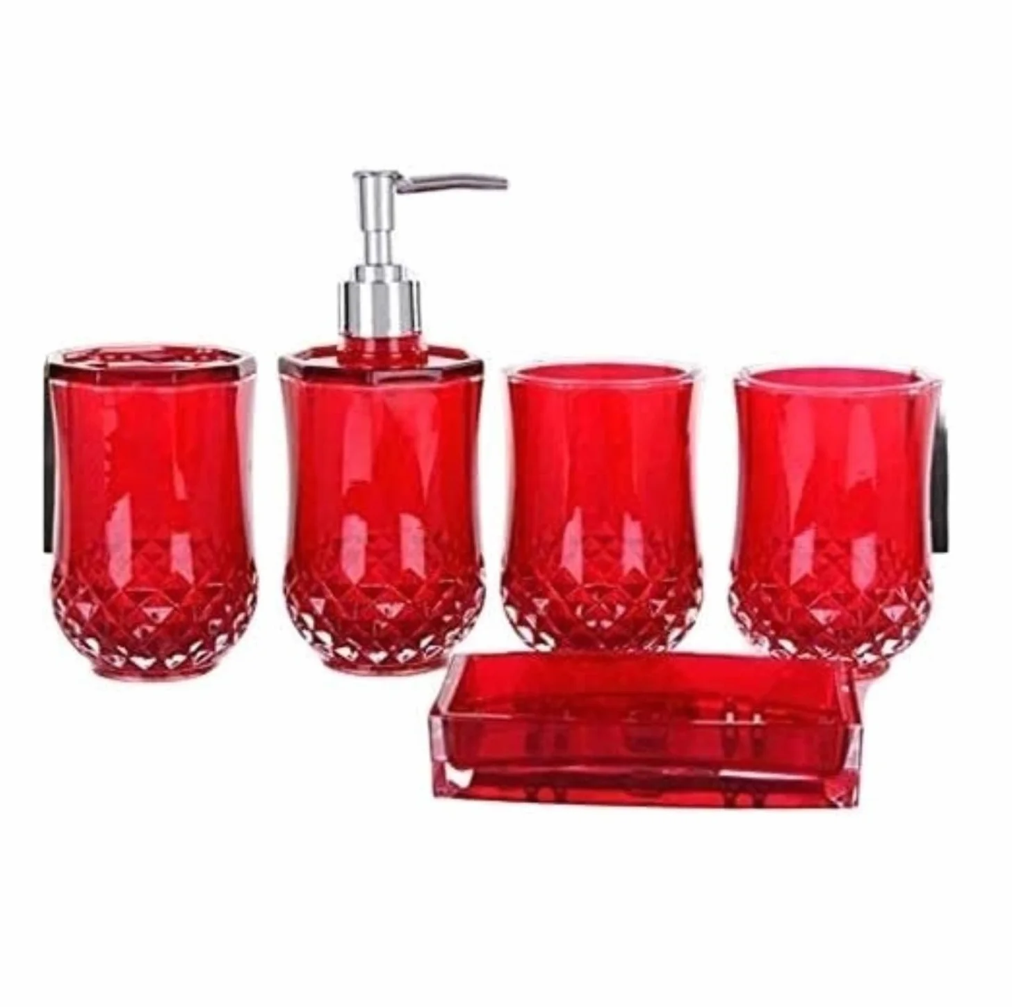 Set Dispensador Jabón Dispensador De Jabón Juego Baño 5 Piezas 1 Soporte para Cepillo Dientes 2 Vasos para Y Jabonera Baño