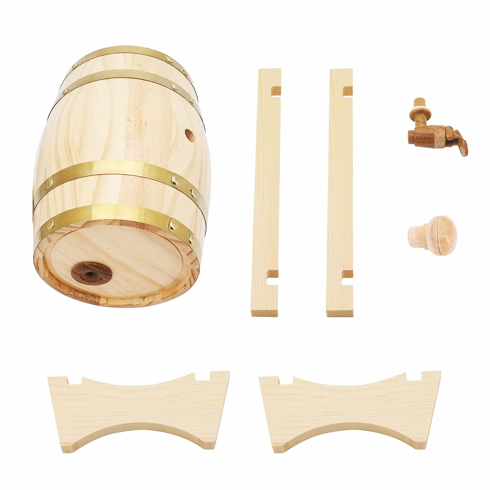 Barril de roble de 3 litros, barriles para hacer vino, barril de vino vintage, dispensador de barril de vino de madera con soporte para grifo para cerveza, whisky, ron puerto