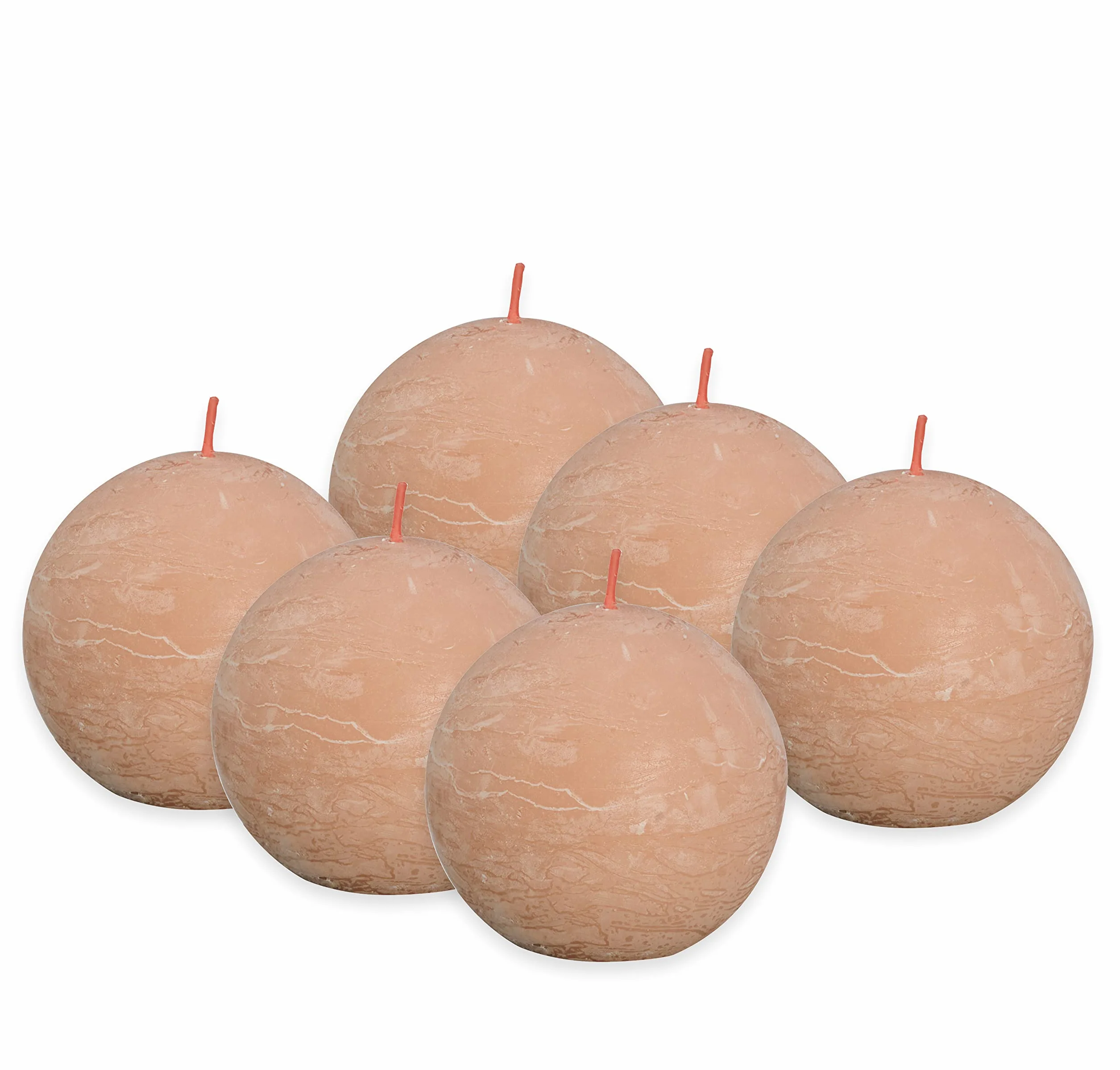 Bolsius Rustik Velas Rosa 6 unidades 7,6 cm 25 horas sin perfume cera vegetal natural