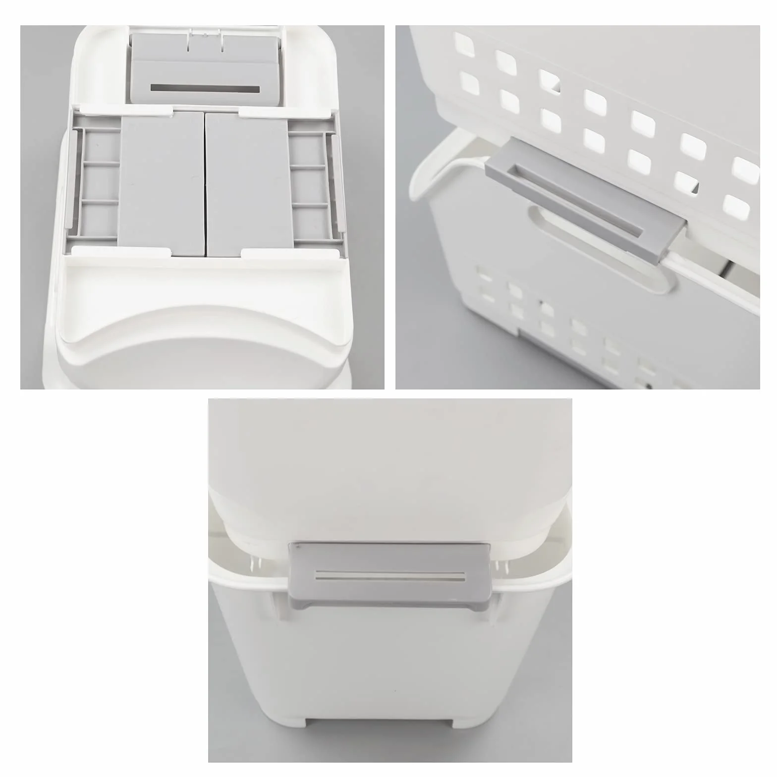 Cesta De Almacenamiento Apilable De Plástico, 3 Paquetes, Blanco