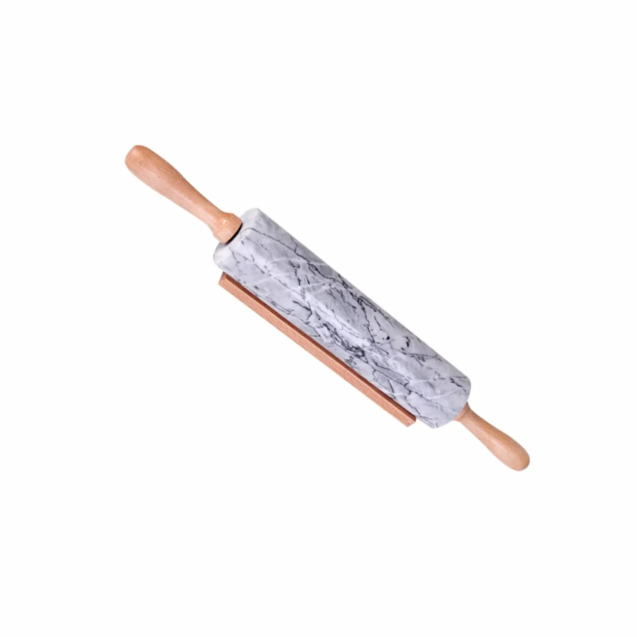 ULTECHNOVO Rodillo de Mármol Mango de Madera, Rodillo de Masa Práctico para Pan y Repostería, Diseño Sencillo para Cocina