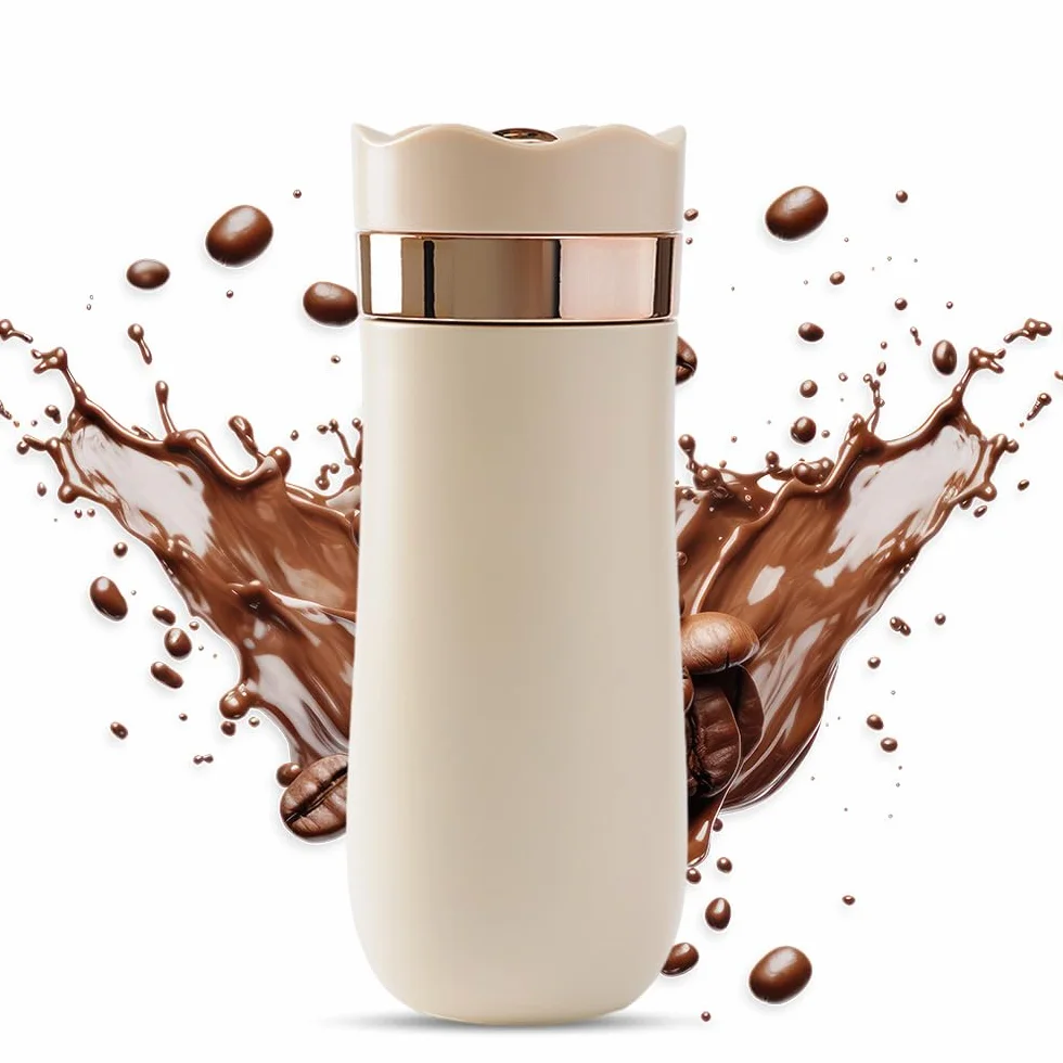Taza de viaje portátil de acero inoxidable con aislamiento de prensa francesa, cafetera a prueba de fugas para café molido u hojas de té, ideal para preparar bebidas calientes o frías sobre la marcha