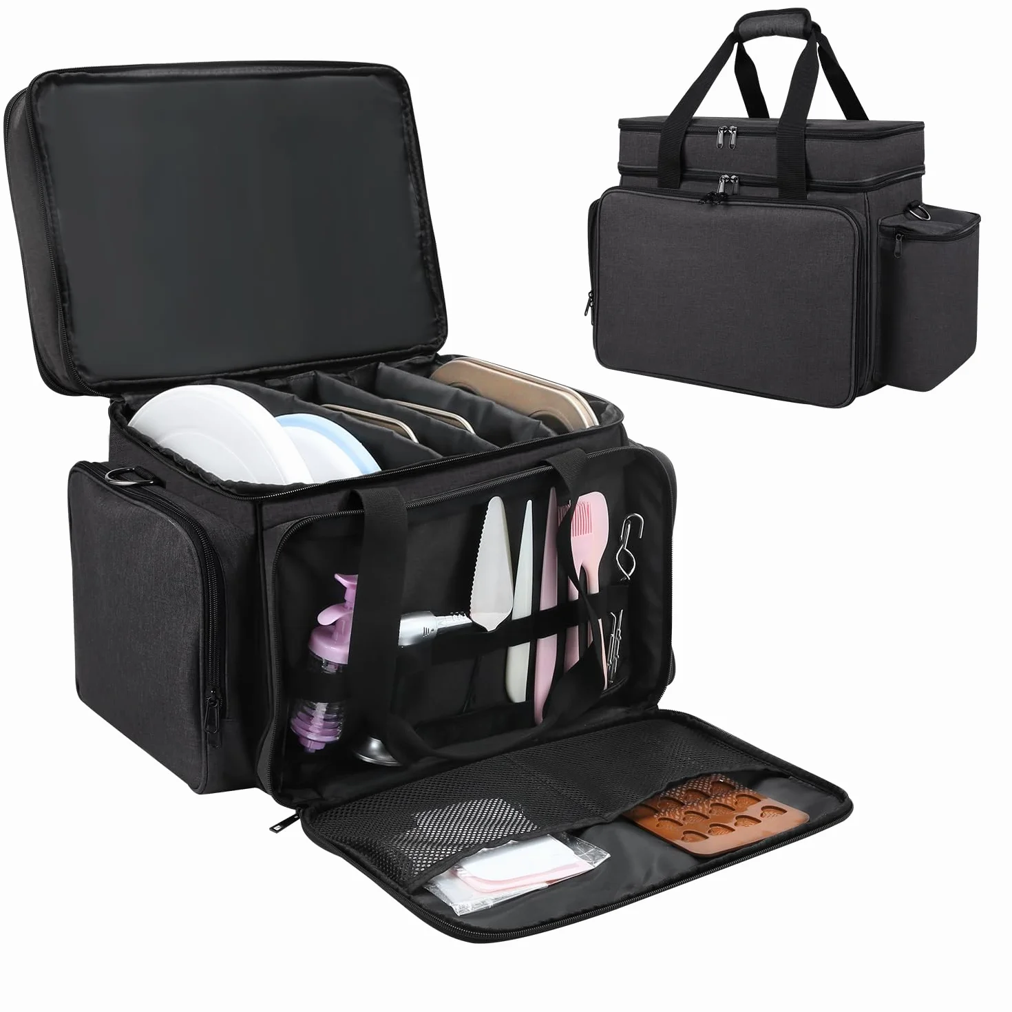Estuche de almacenamiento de suministros para hornear, organizador de herramientas de decoración de pasteles para panaderos/chefs de pastelería, kit de decoración de galletas para principiantes y