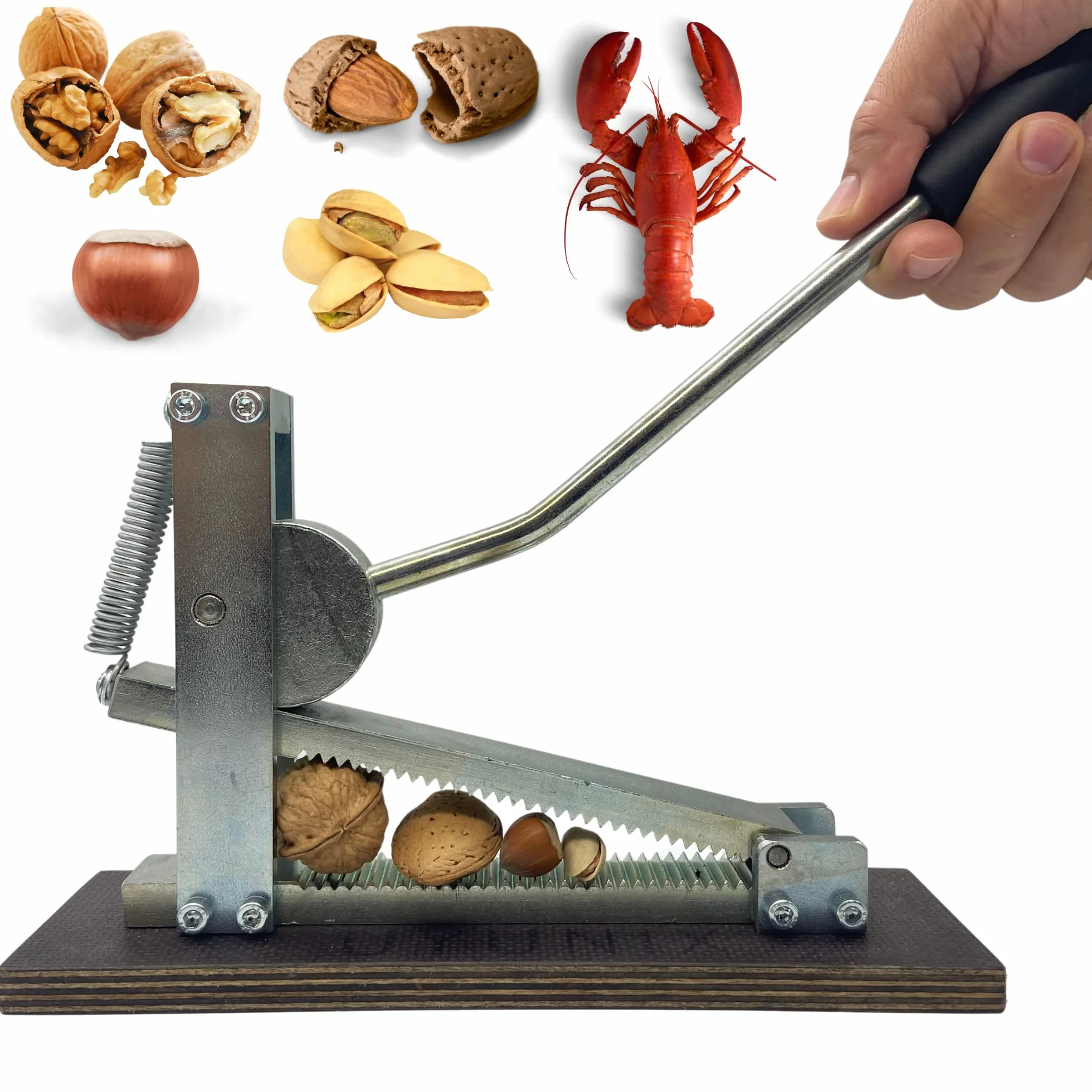 Cascador de Frutos Secos - Fabricado en Acero Máquina Partir Almendras Partidor Pelador de Nueces Avellanas Aceitunas Marisco Rápido Sin Esfuerzo
