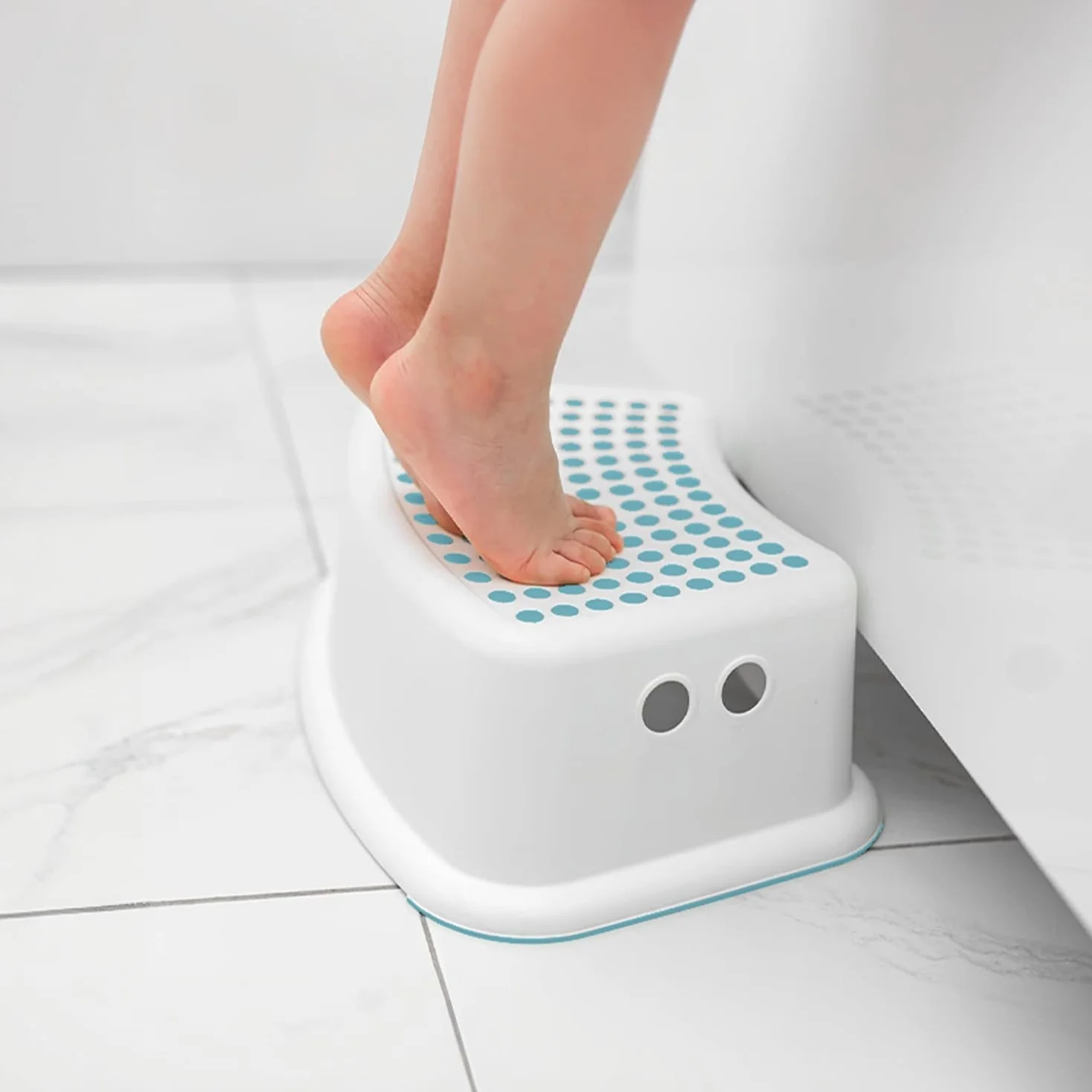 7H SEVEN HOUSE Escalones Infantiles de 1 Peldaño 35x25x13cm TinySteps Blanco/Azul