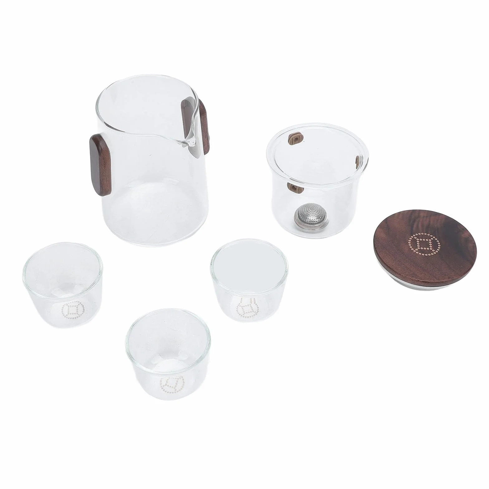 Qcwwy Tetera de Vidrio de Borosilicato con Filtración Magnética Infusor Resistente Al Calor de 330 Ml para Preparar té Al Aire Libre en la Oficina en Casa Incluye 3 Tazas
