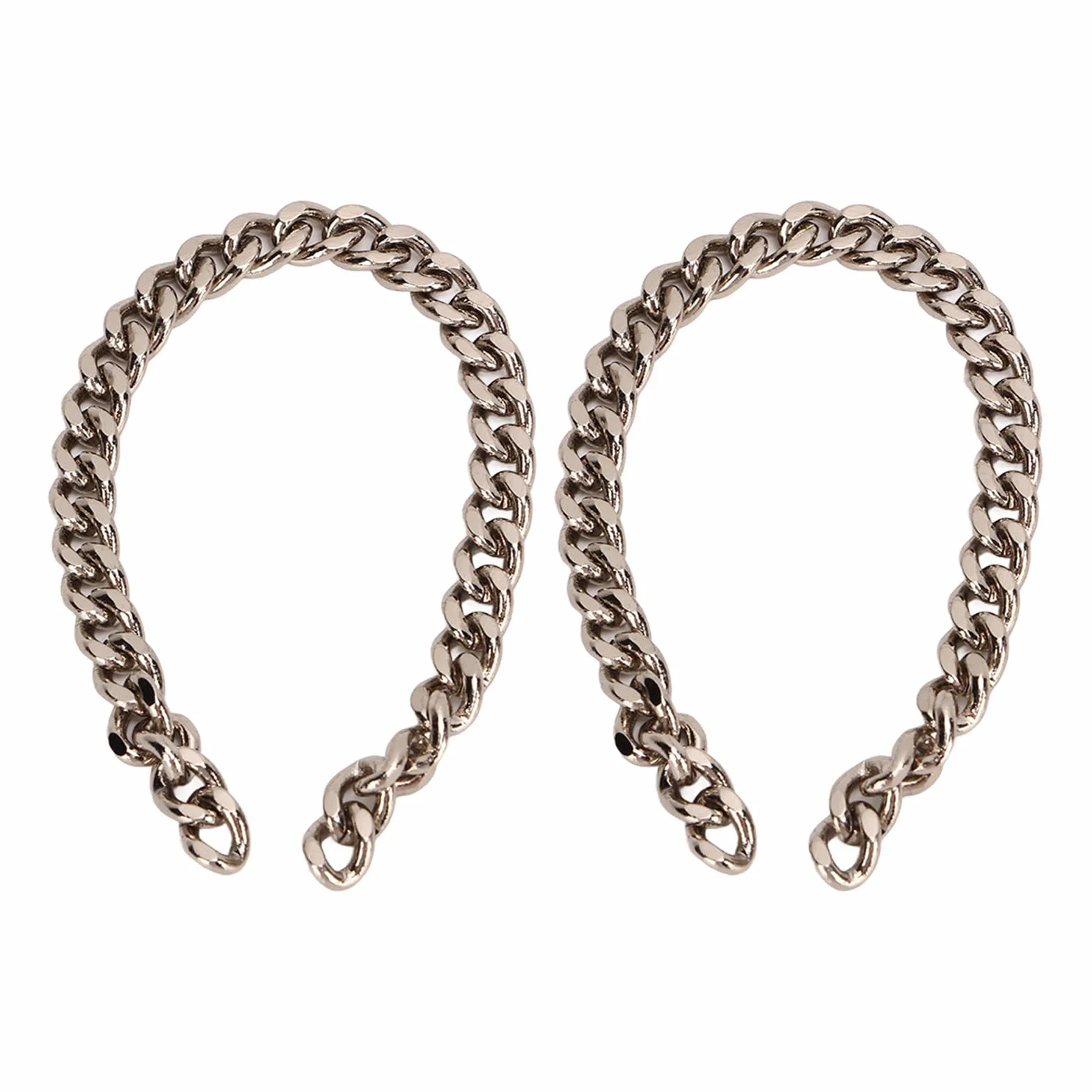 Cadenas de Bordillo de 10 M, Bolso de Cadena Artesanal de Metal, Correa de Cadena Plana de Repuesto de Metal, Bolso de Mano, Bolso Bandolera, Accesorios de Correa de Cadena de Bricolaje(Plata)