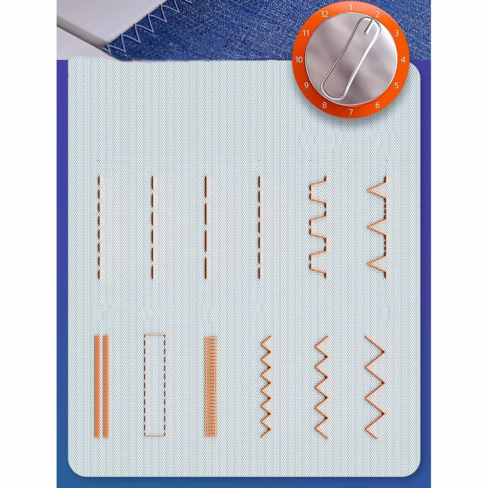 Máquina de Coser Industrial - portátil automático con Costura inversa, 12 Puntos empotrados, manijas de Tela Gruesa, Profesionales y Principiantes