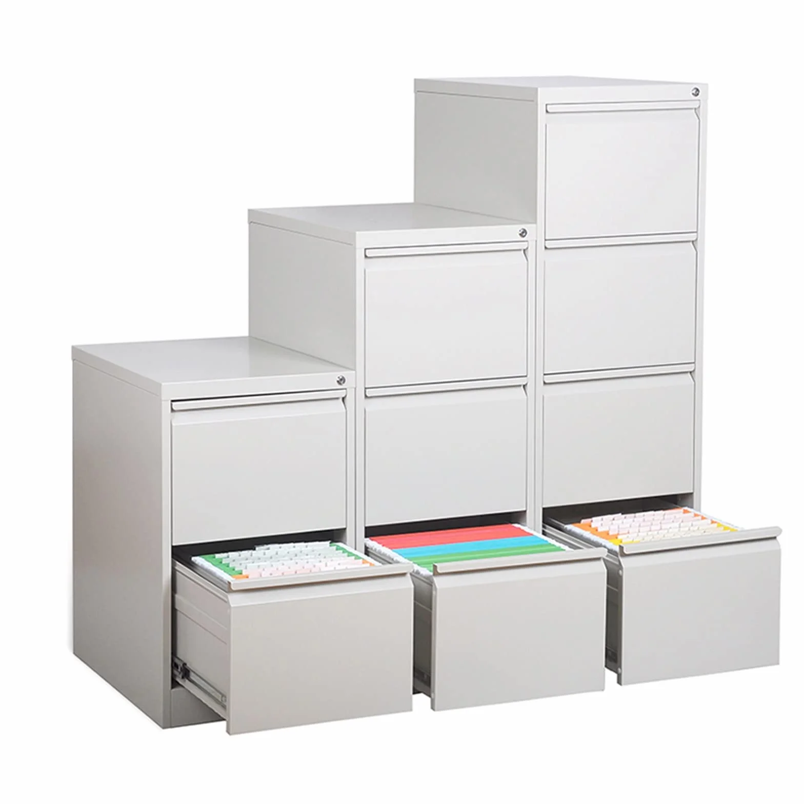 Elegante archivador de metal de 4 cajones, elegante solución de almacenamiento para archivos y suministros de oficina y hogar, diseño minimalista moderno y ahorra espacio