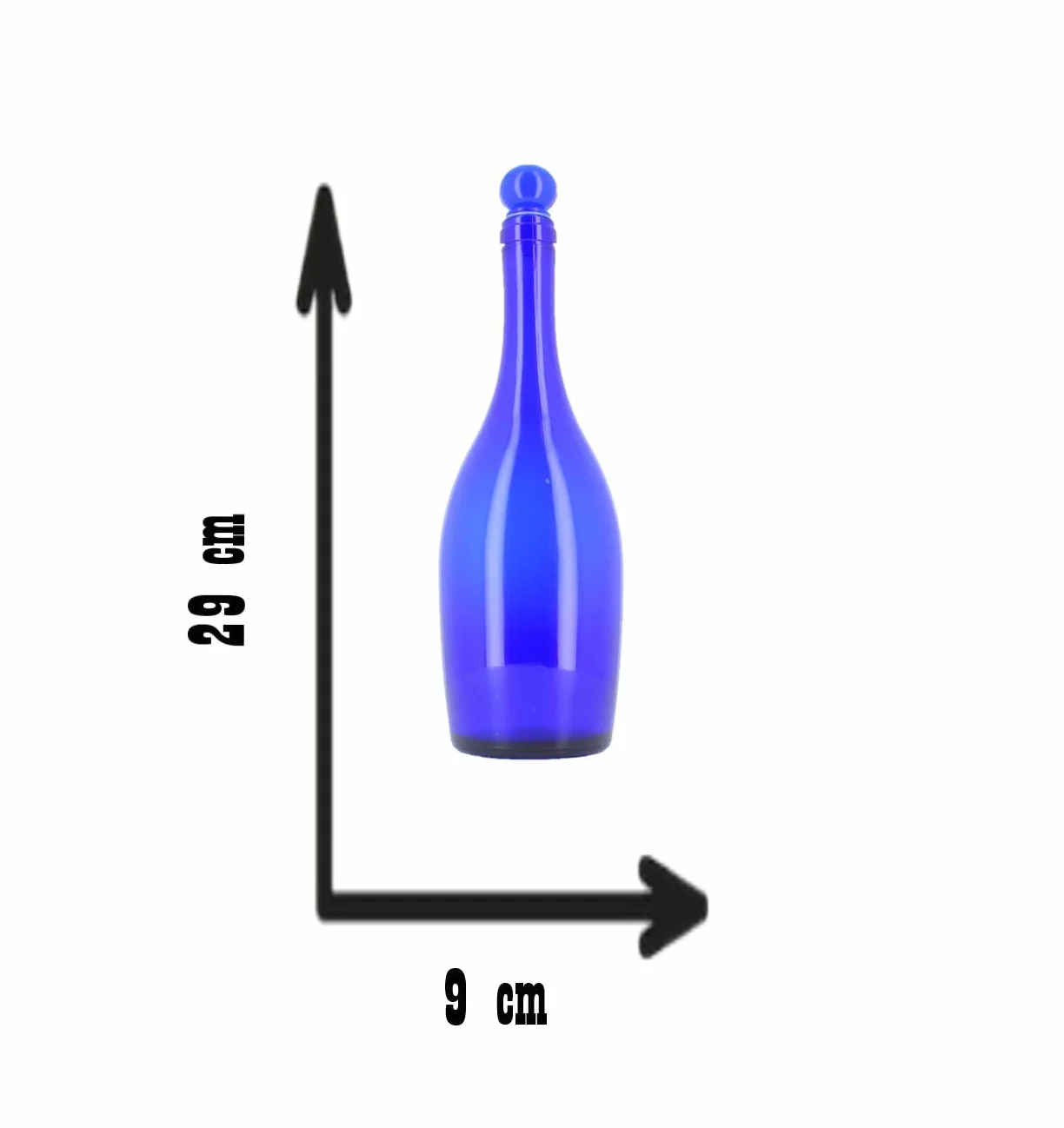 Botellas de cristal azul para agua solarizada 750 ml con tapón a presión con junta (3)