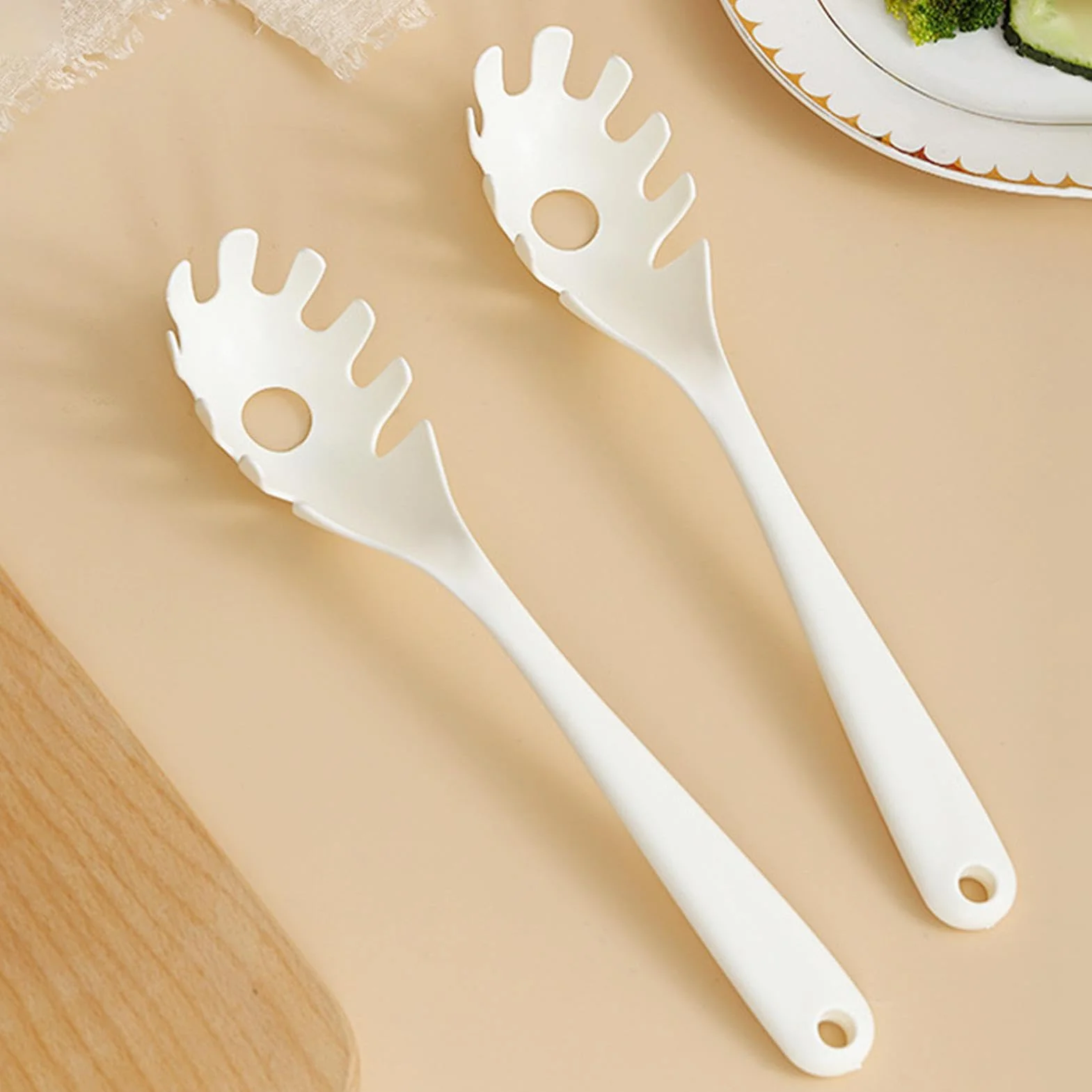 Tenedor para pasta, cuchara para espaguetis con dientes mejorados, utensilios de cocina