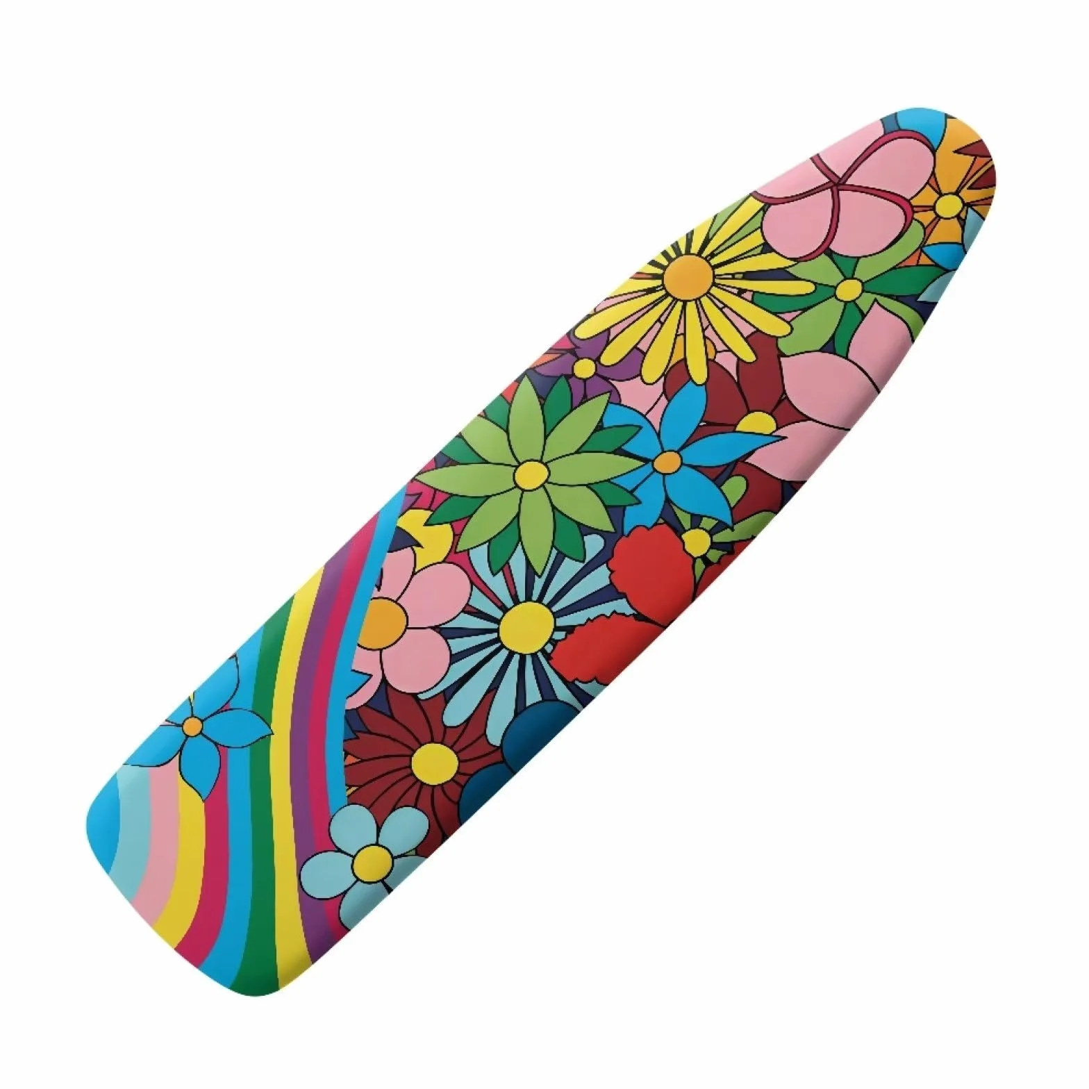 ZDCUSTOM Funda para tabla de planchar con estampado floral de margaritas abstractas para mujeres y niñas, 15 x 54 pulgadas, tamaño estándar, acolchado grueso con borde elástico, decoración duradera