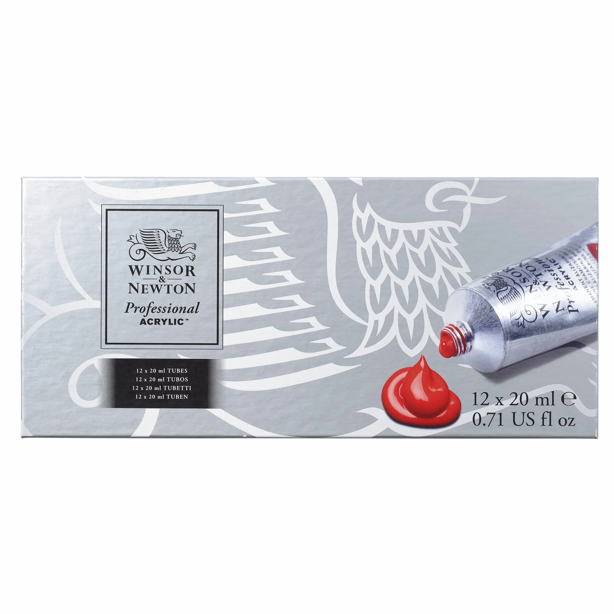 Winsor & Newton Profesional - Set de 12 tubos de 20 ml de acrílicos