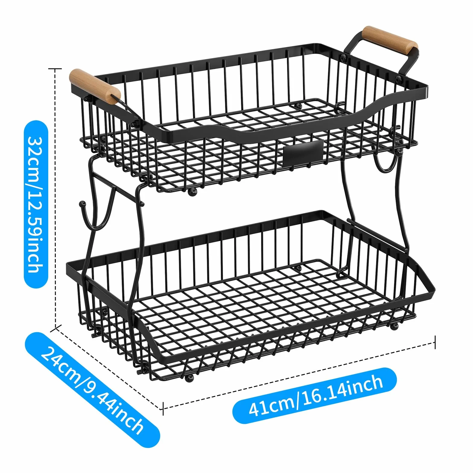para la Cocina Soporte 2 Niveles Alimentos | Organizador Pan que Ahorra Espacio Para Frutas, Verduras, Aperitivos, Pan, Despensa, Oficina, Encimera, Cocina, Centro De