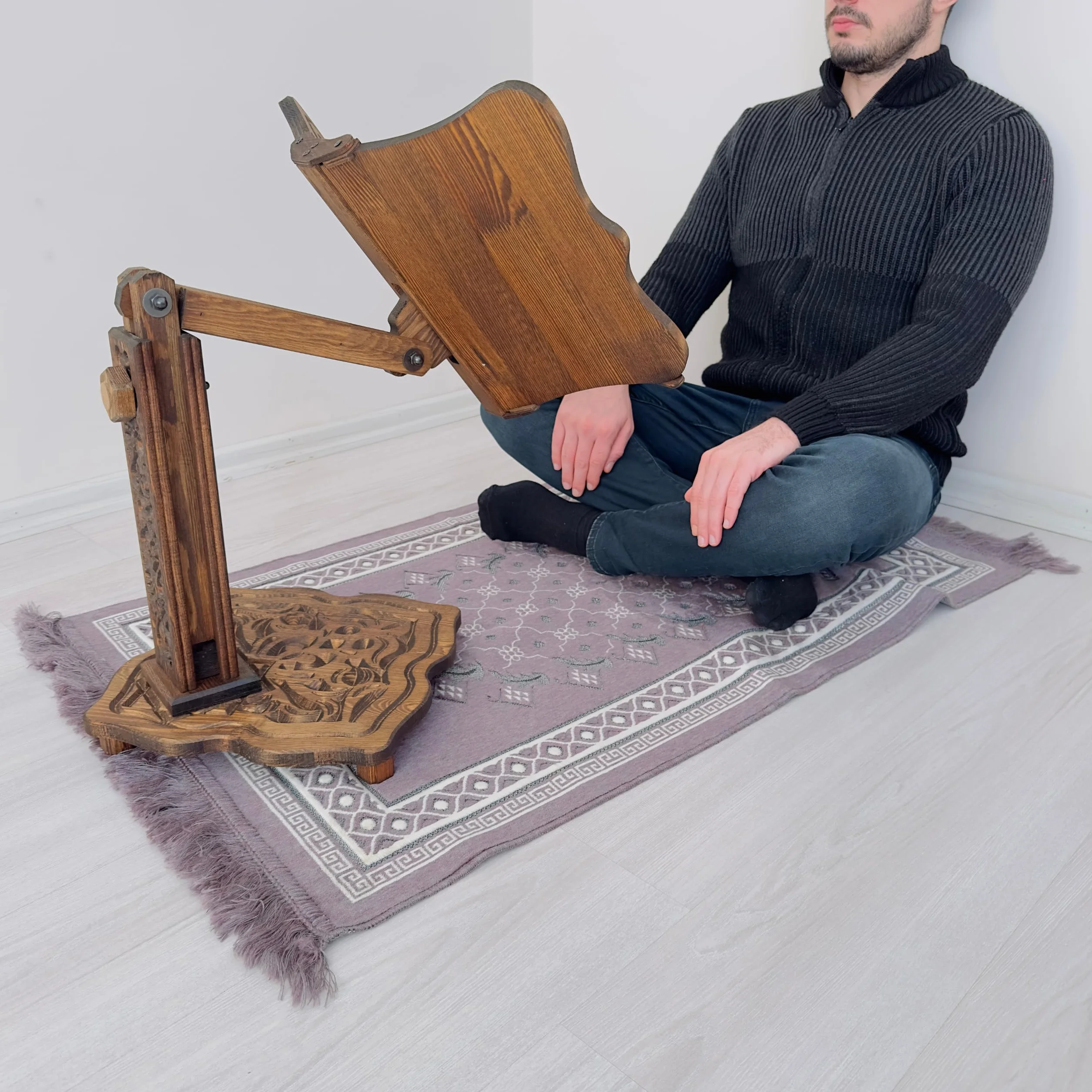 Soporte de madera ajustable de gran tamaño para libros pesados | Corán, Biblia, diccionario, soporte para libros de cocina, soporte multifuncional enorme