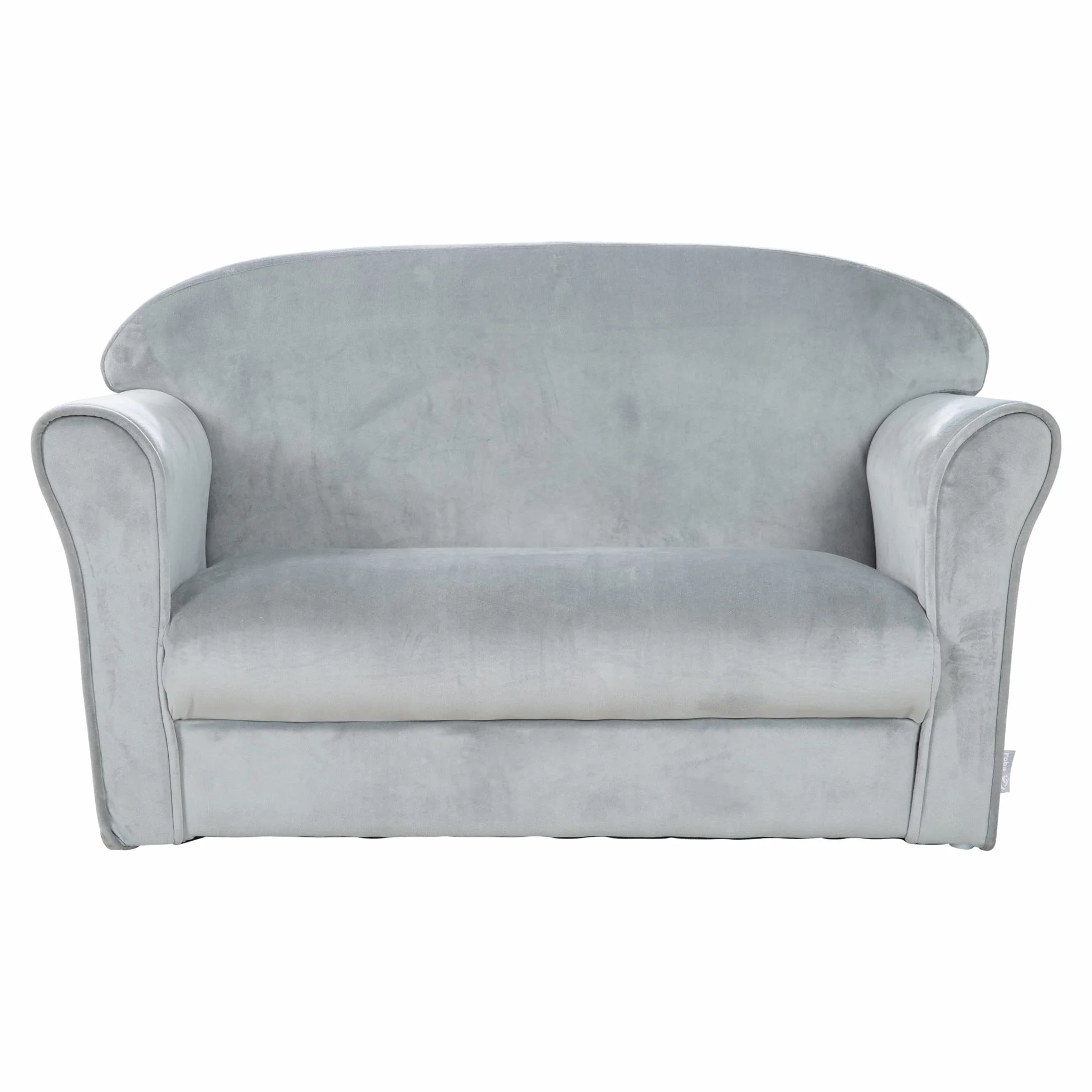 roba Sofá Infantil en Terciopelo Lil Sofa, 2 Plazas, Sillón con Apoyabrazos Cómodo para Niñas y Niños, Gris