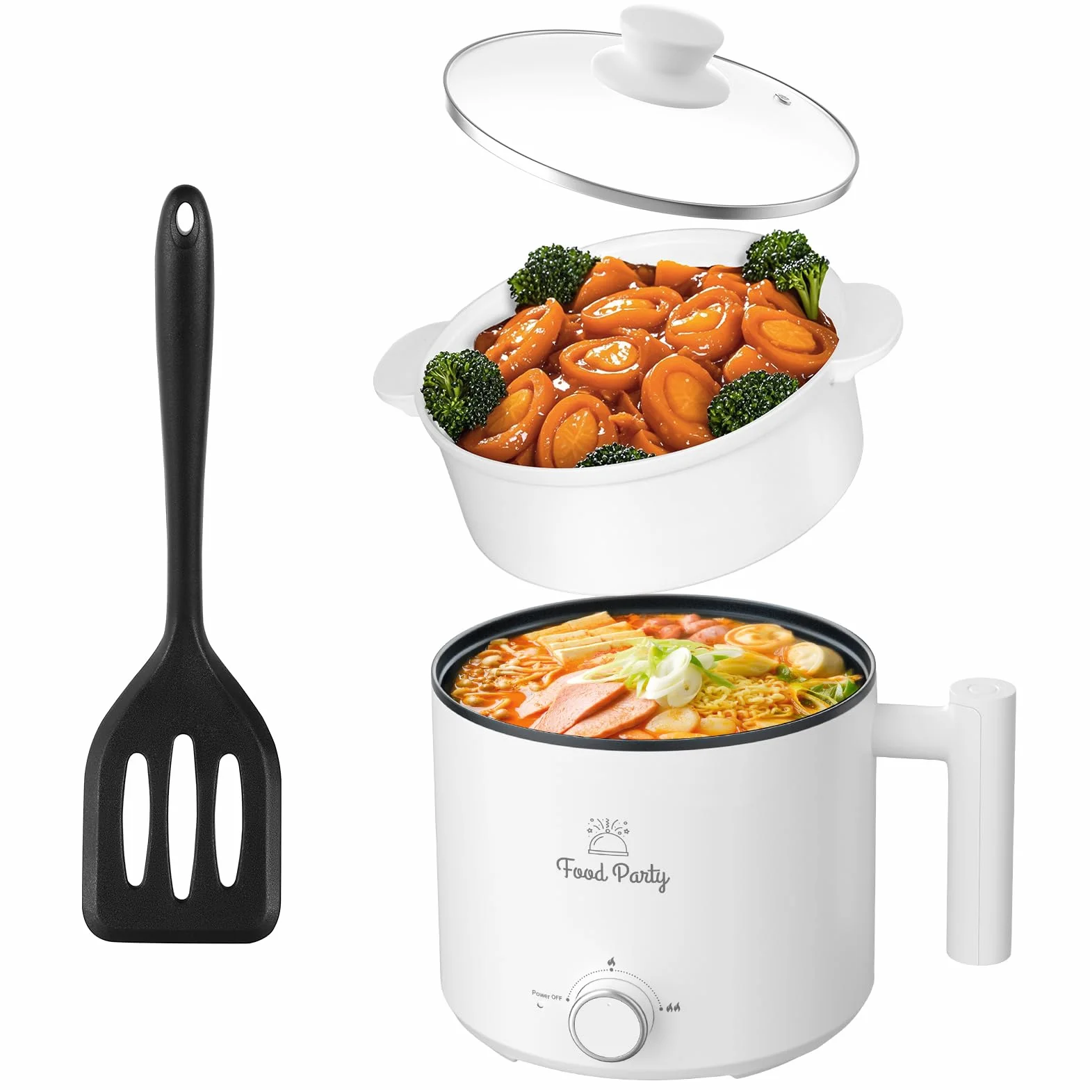 Olla Eléctrica para Cocinar Hot Pot 1.8L 220V Vaporera Eléctrica Shabu Shabu