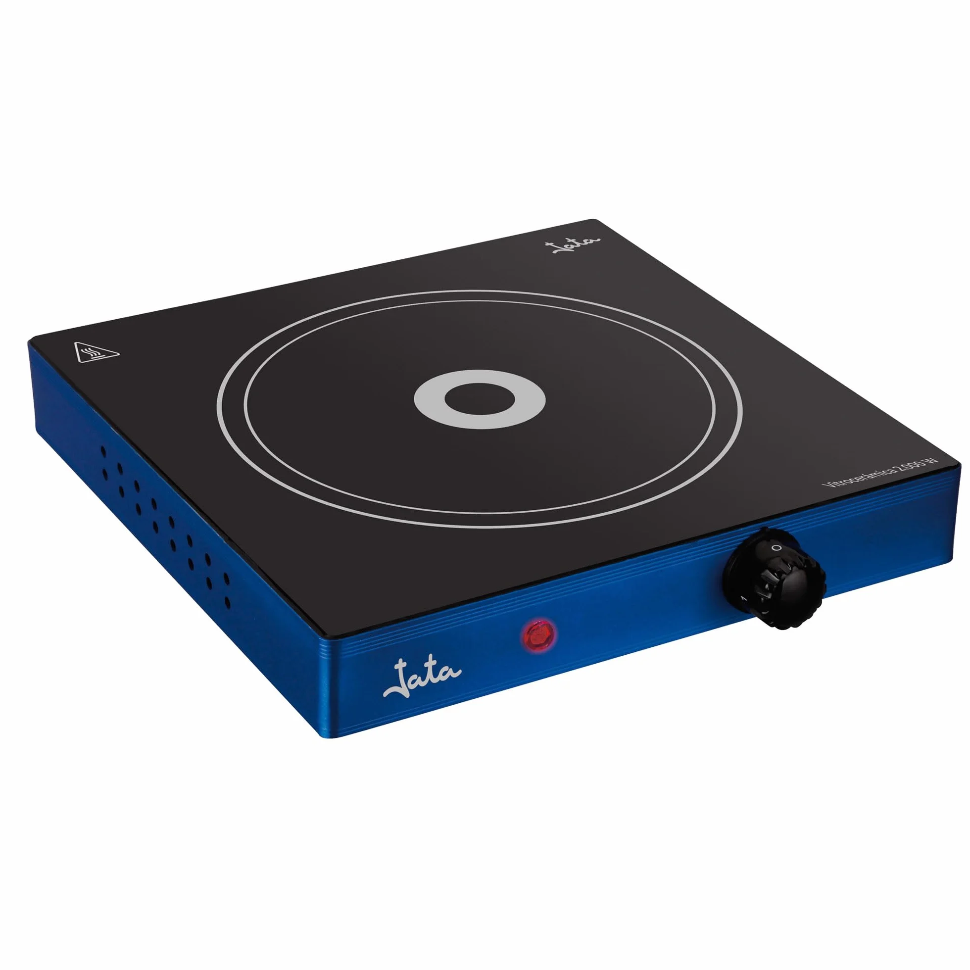 Jata V140 Cocina Eléctrica Vitrocerámica 1 Fuego con Una Placa de 18 cm Cuerpo Metálico Termostato Regulable de Temperatura 2000 W