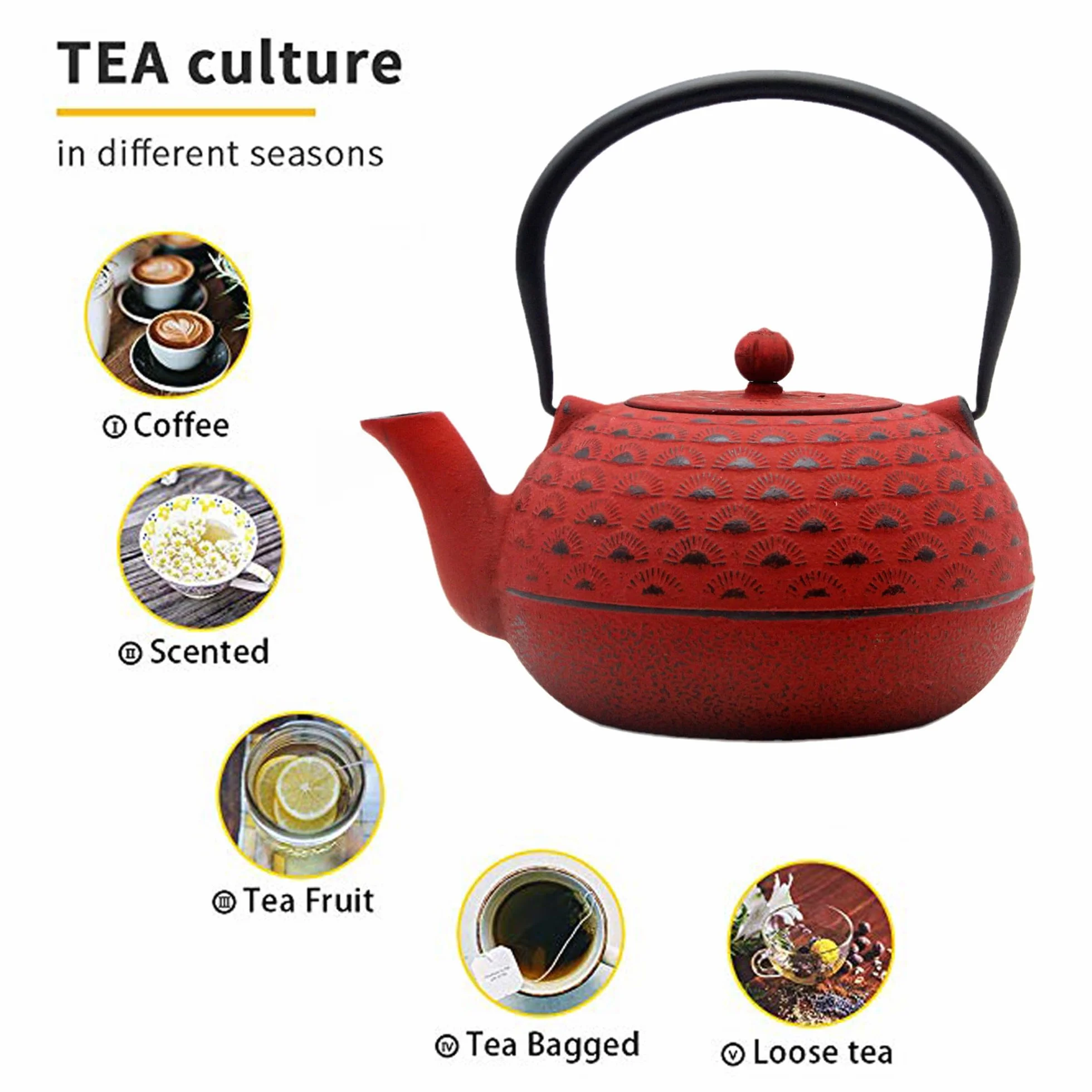 Tetera grande de hierro fundido, tetera de hierro fundido con infusor de acero inoxidable para estufa segura (1800 ml-tetera-002)