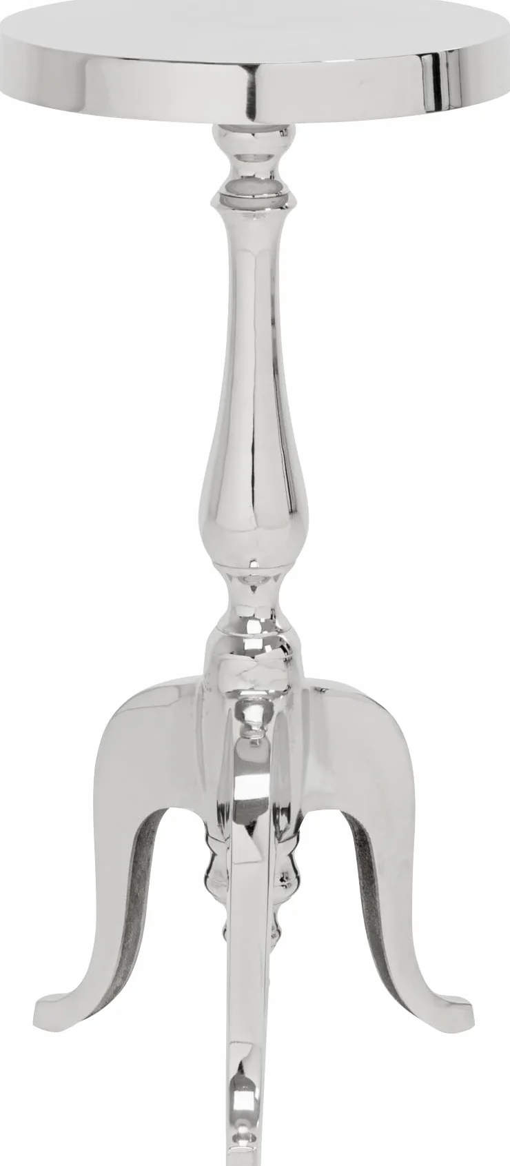 Kare Design mesa de centro Barocco, plata, diámetro 27 cm, estilo rock elegante, 62x27x27 cm