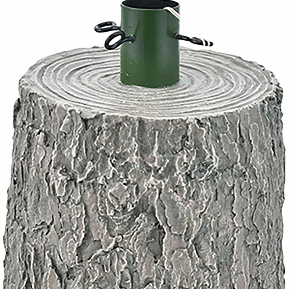 BAKAJI Base de soporte para árbol de Navidad de resina, tronco realista navideño, reproducción fiel a la realidad, sólida y resistente, enganche universal de 40 mm ganchos para ajuste de altura (41 cm