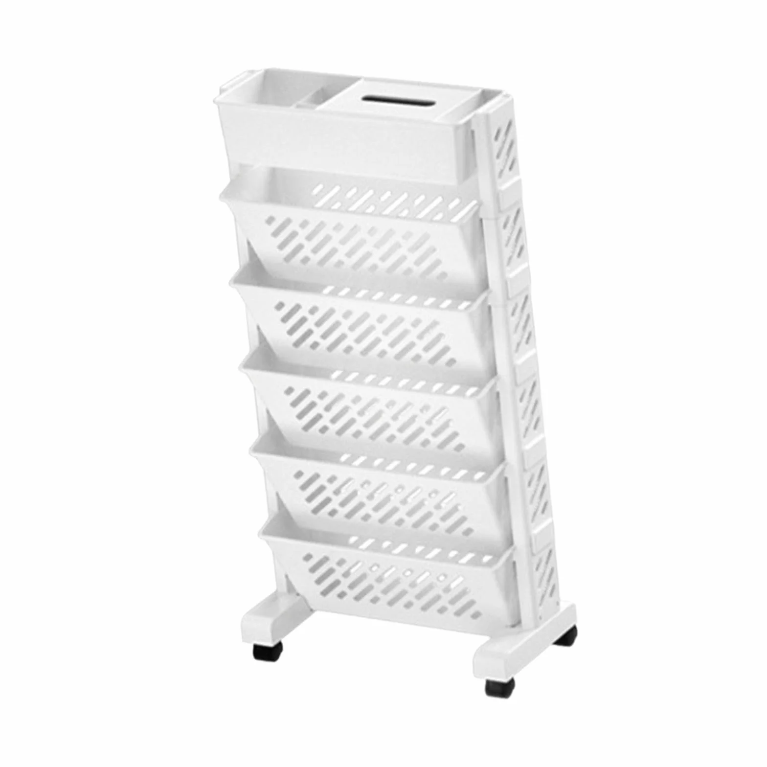 Sharplace Estantería Móvil para Libros, Soporte con Ruedas para Decoración, 6 capas