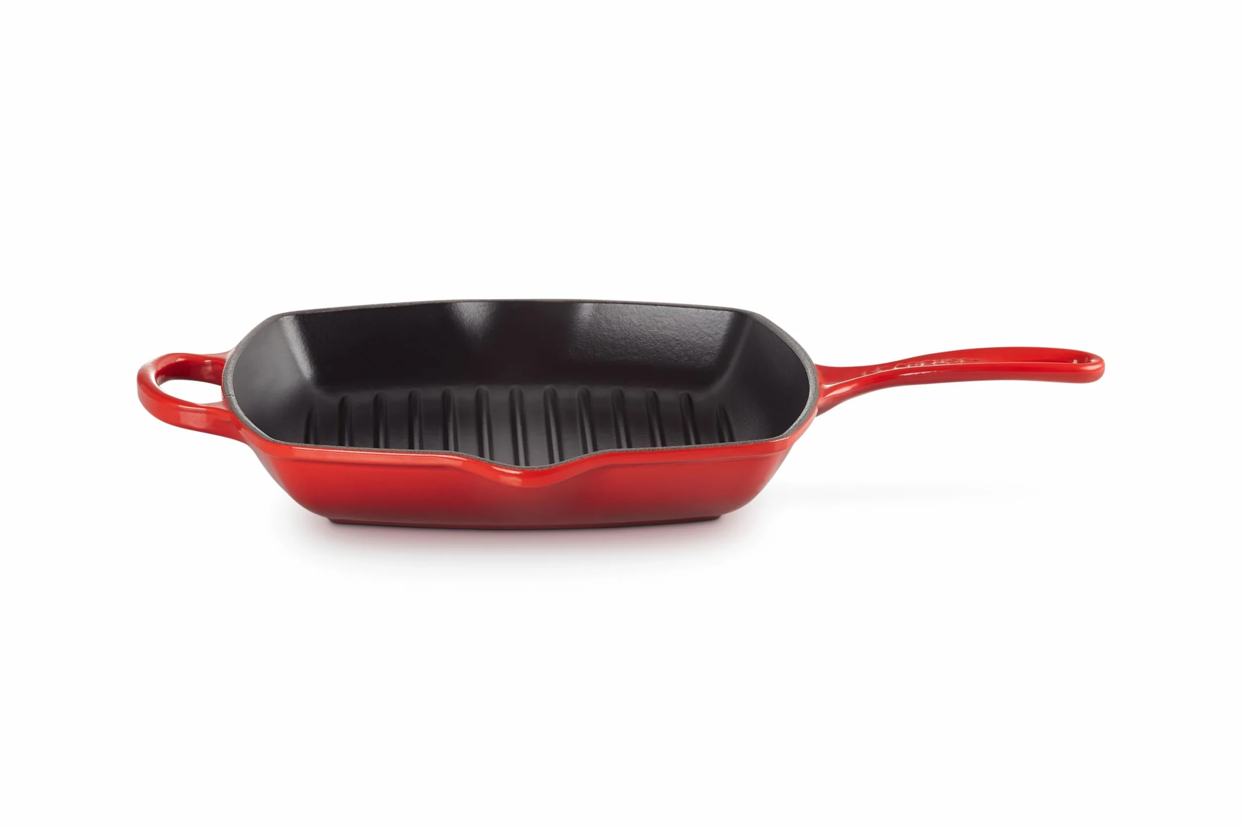 LE CREUSET Sartén skillet cuadrada grill de hierro fundido, 26 cm, Cereza, 20183260600422