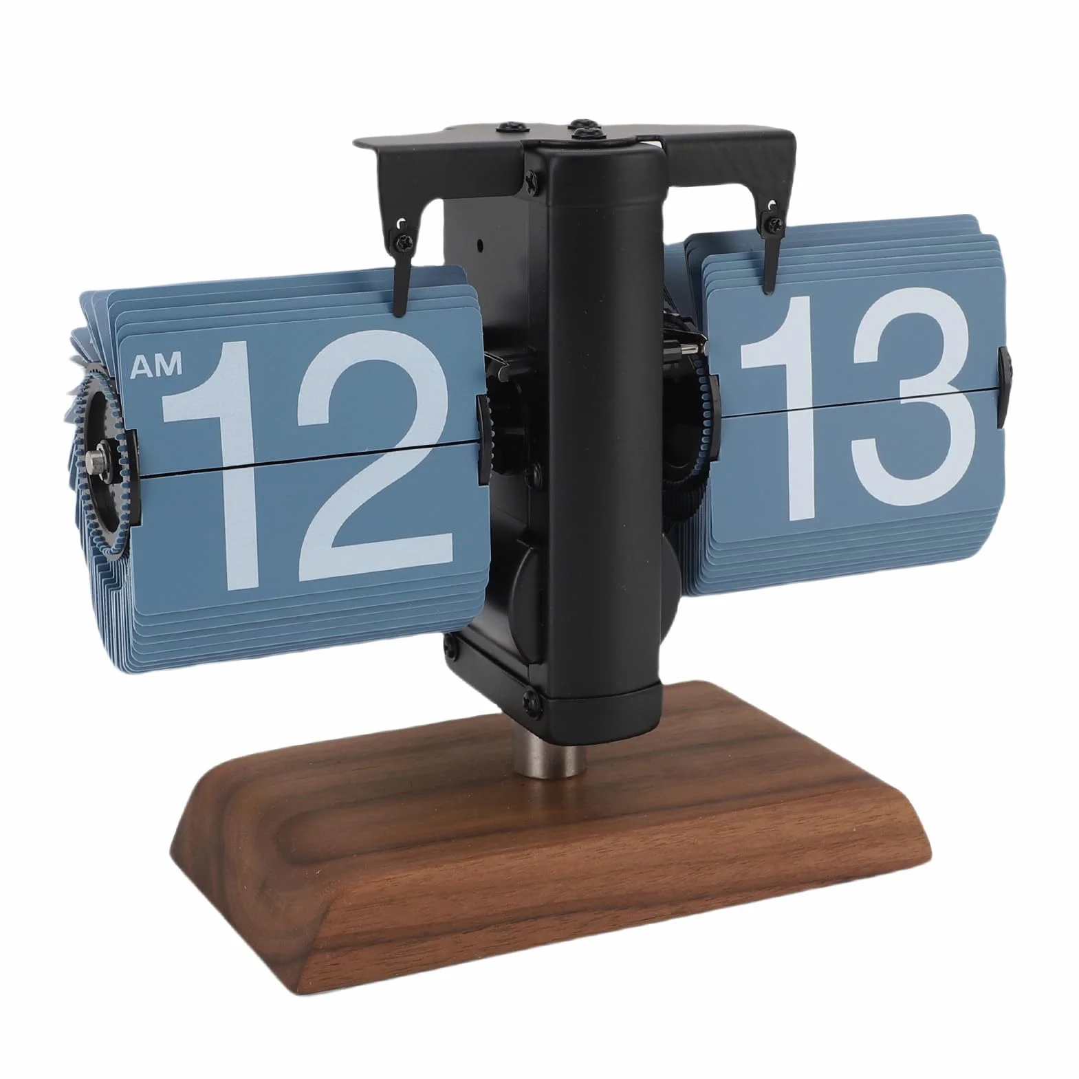 Pissente Reloj Digital Abatible con Pilas, Base de Madera de Acero Inoxidable, Reloj de Escritorio Fácil de Leer para Sala de Estar, Oficina, Estudio, Artículo de Colección, Acero Inoxidable 304,