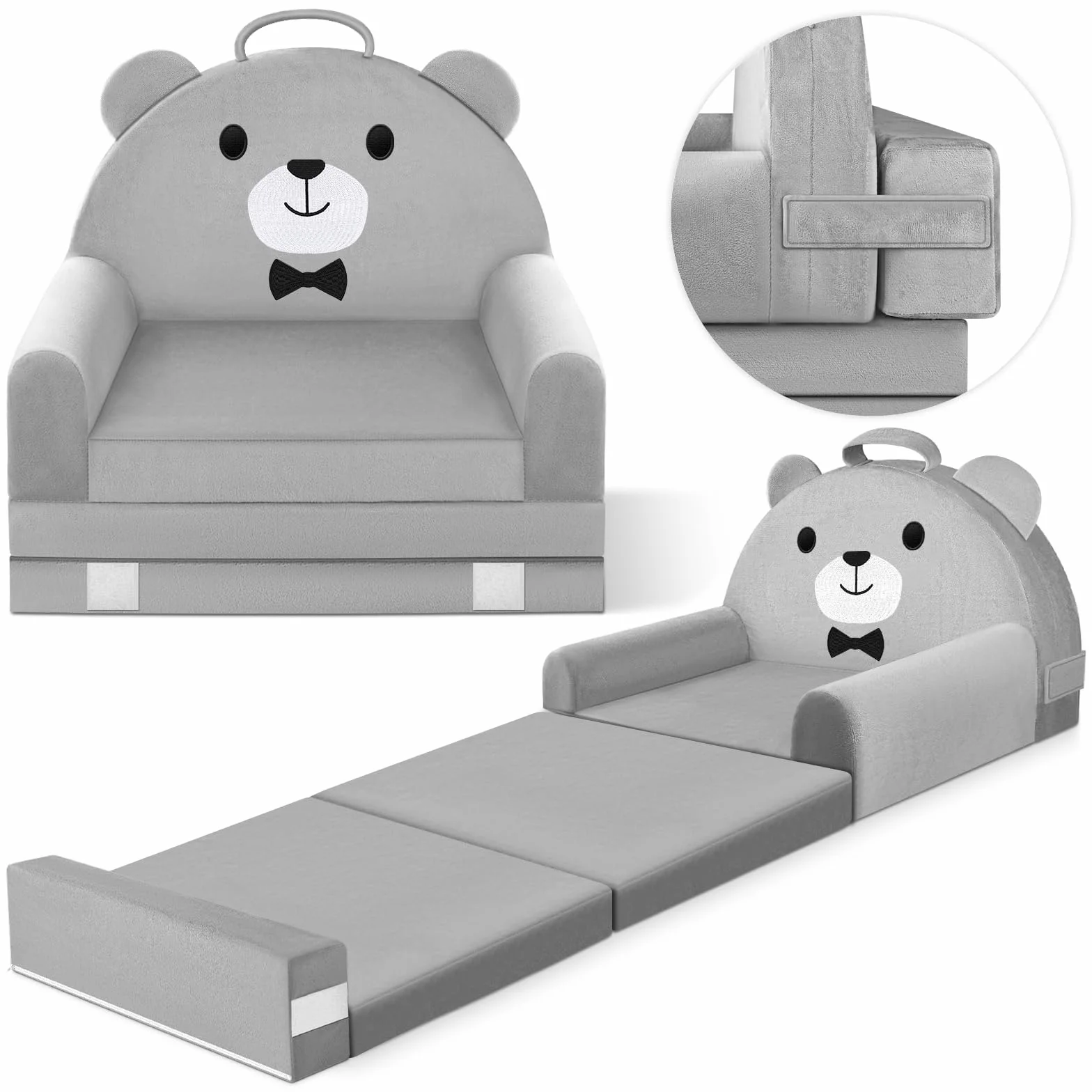 Sofá Infantil, 2 en 1 Silla Plegable para niños, 150cm Suave sofá de Terciopelo de Cristal para los niños pequeños para el Dormitorio, Sala de Estar