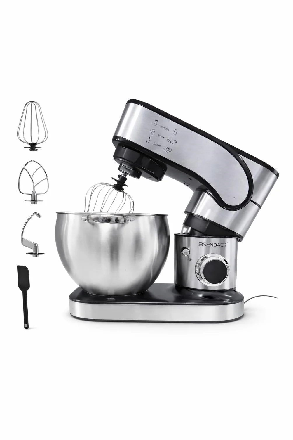 Batidora Amasadora 12L Profesional 2800W con 12 Velocidades, Bol de Acero Inoxidable, Accesorios para Batir, Mezclar y Amasar, Pantalla LED Táctil