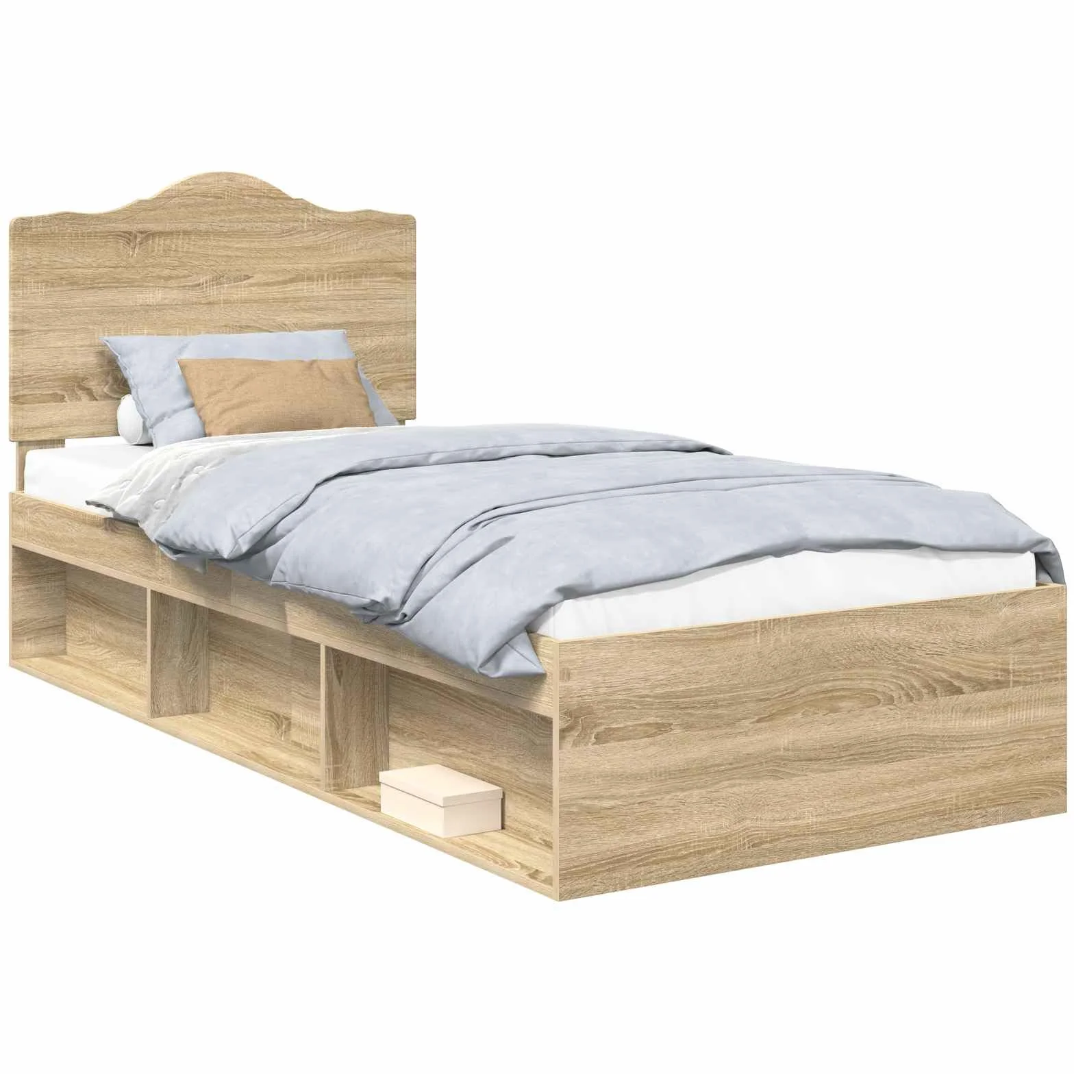 vidaXL Estructura de Cama con cabecera Roble Sonoma 75 x 190 cm