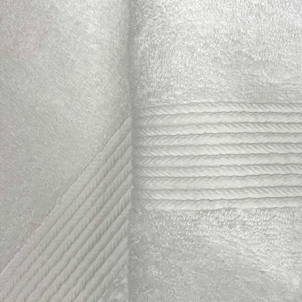 Juego de 2 toallas de baño de algodón y bambú de 600 g/m² (blanco, 100 x 150)
