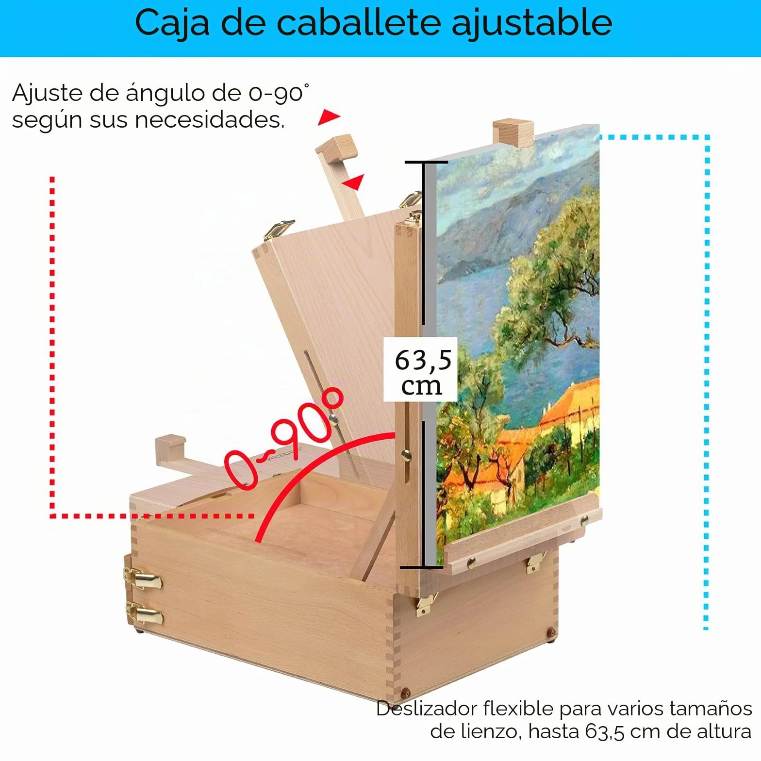 Artist - Caballete de madera de haya, multifunción, ajustable, con 2 cajones y 1 paleta de pintura para artistas PleinAir, estudiantes de arte y principiantes