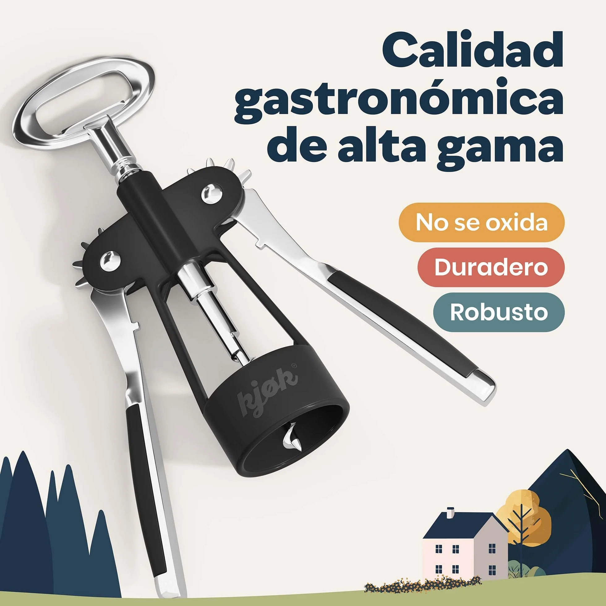 Sacacorchos Premium de Aleación de Zinc, Abridor de Botellas de Vino Multifuncional