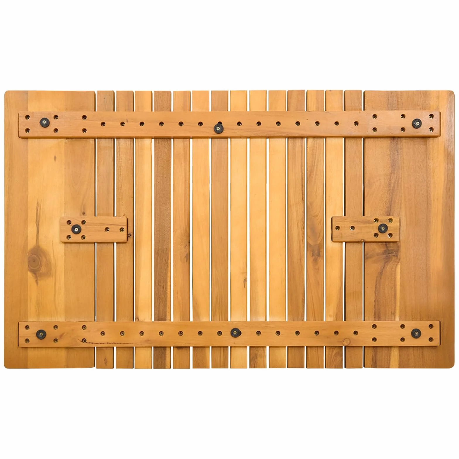 Alfombra de baño de madera con superficie engrasada, antideslizante, para baño y ducha, secado rápido, lavable, versátil, color marrón