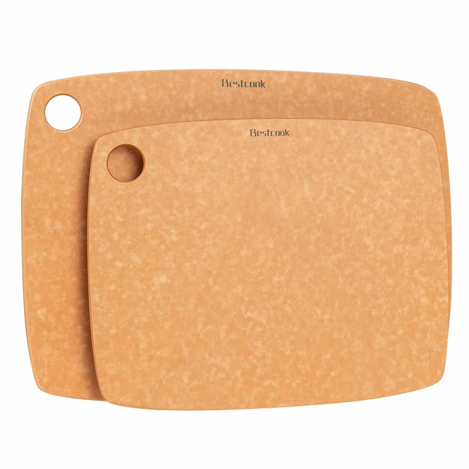 BESTCOOK Tabla de Cortar de Fibra de Madera, Juego de 2, Apta para Lavavajillas, Antiporosa, sin BPA