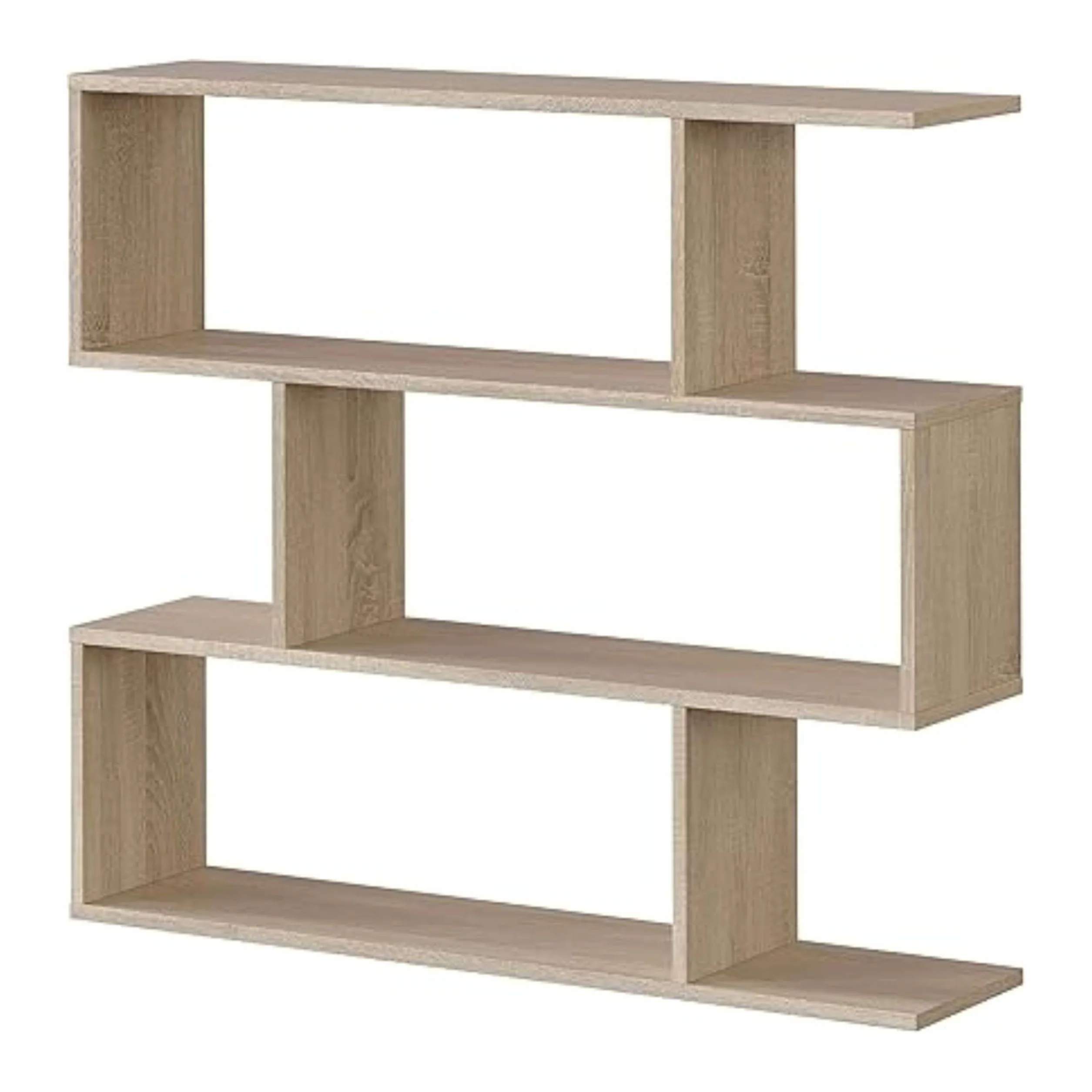 Habitdesign Estantería Librería Bolonia Color Roble 6 Huecos, Para Salón, Comedor O Despacho, 110 cm (ancho) 25 cm (profundo) 97 cm (altura)