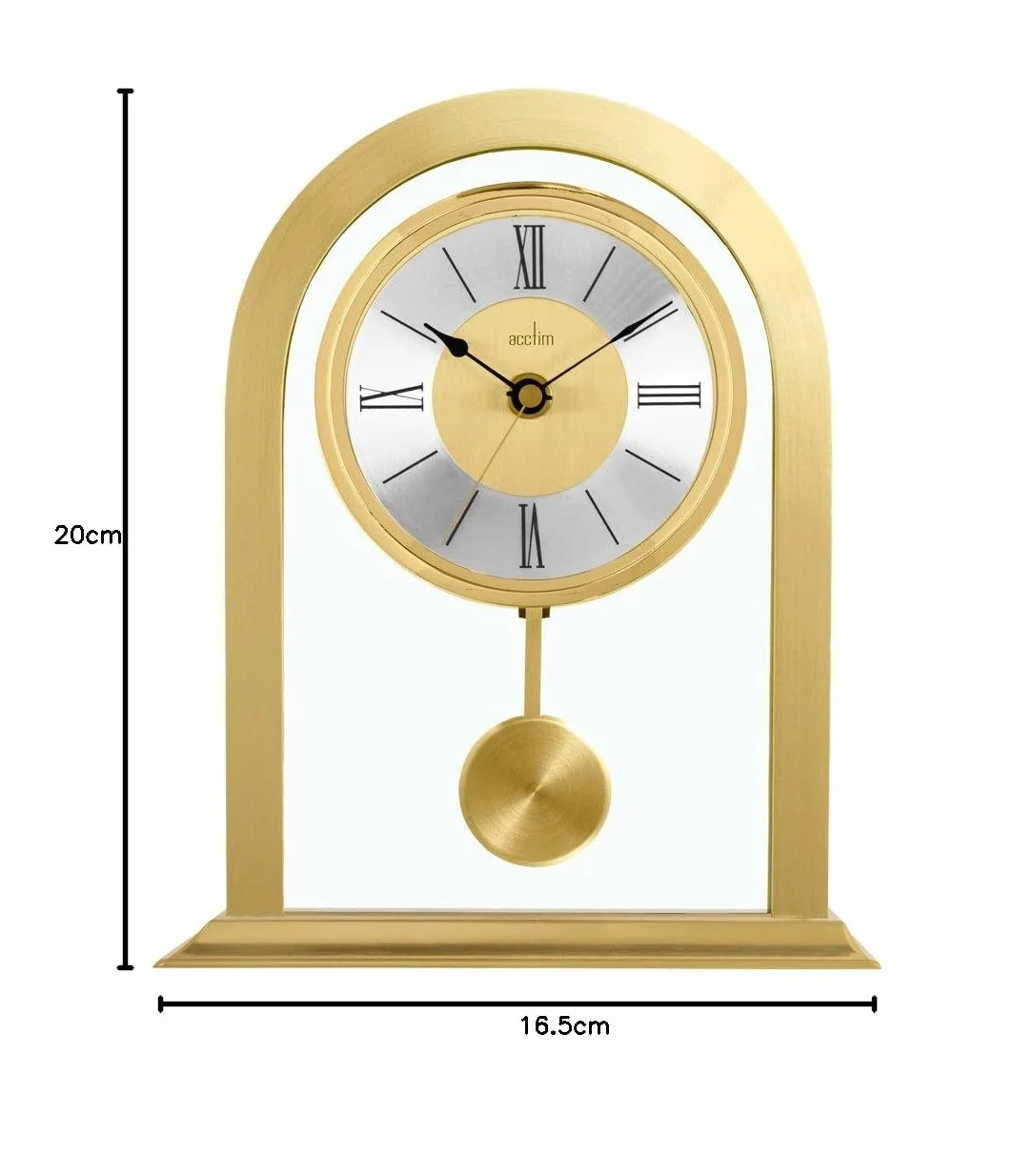 Reloj de mesa Colney de Acctim (modelo 36938), de metal y cristal, color dorado