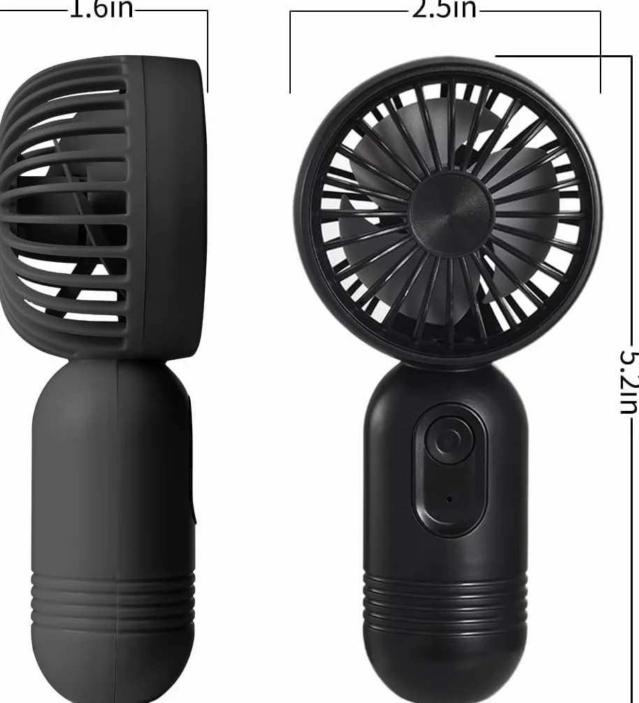 Mini ventilador portátil recargable por USB, ligero, velocidad del viento ajustable para alivio del calor en verano, ideal para uso diario, bonito diseño