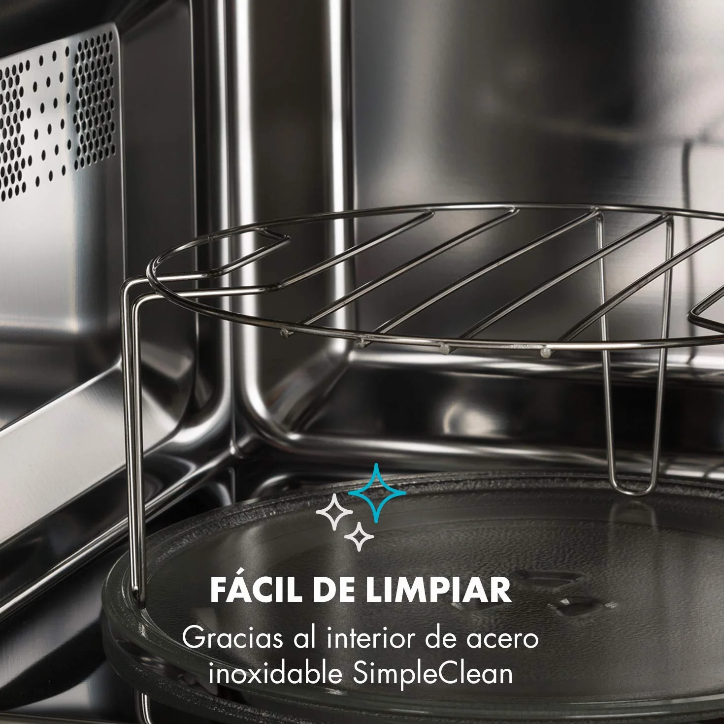 Klarstein Victoria 20 Microondas Retro 20L 800W Grill 1000W Acero Inoxidable