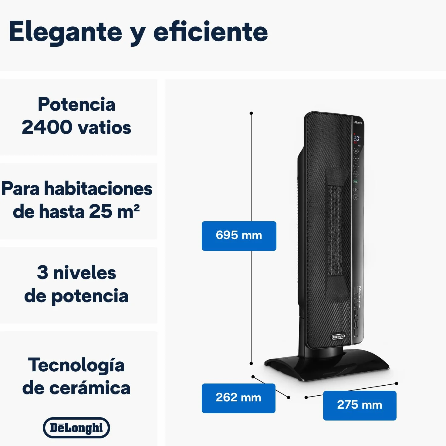 De'Longhi TCH8993ER.BC Calefactor cerámico 2400W negro