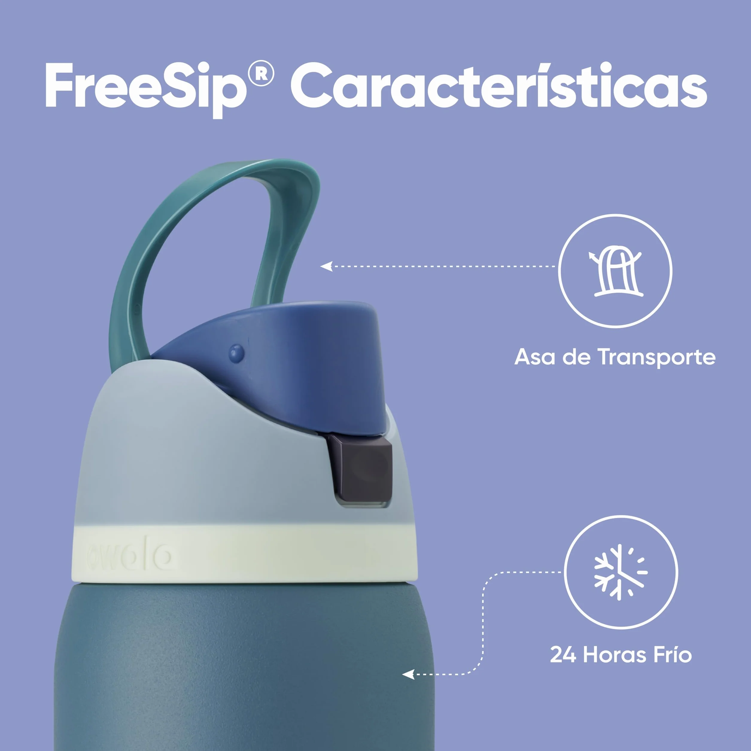 Owala FreeSip botella agua acero inoxidable 945 ml térmica a prueba de fugas sin BPA Denim