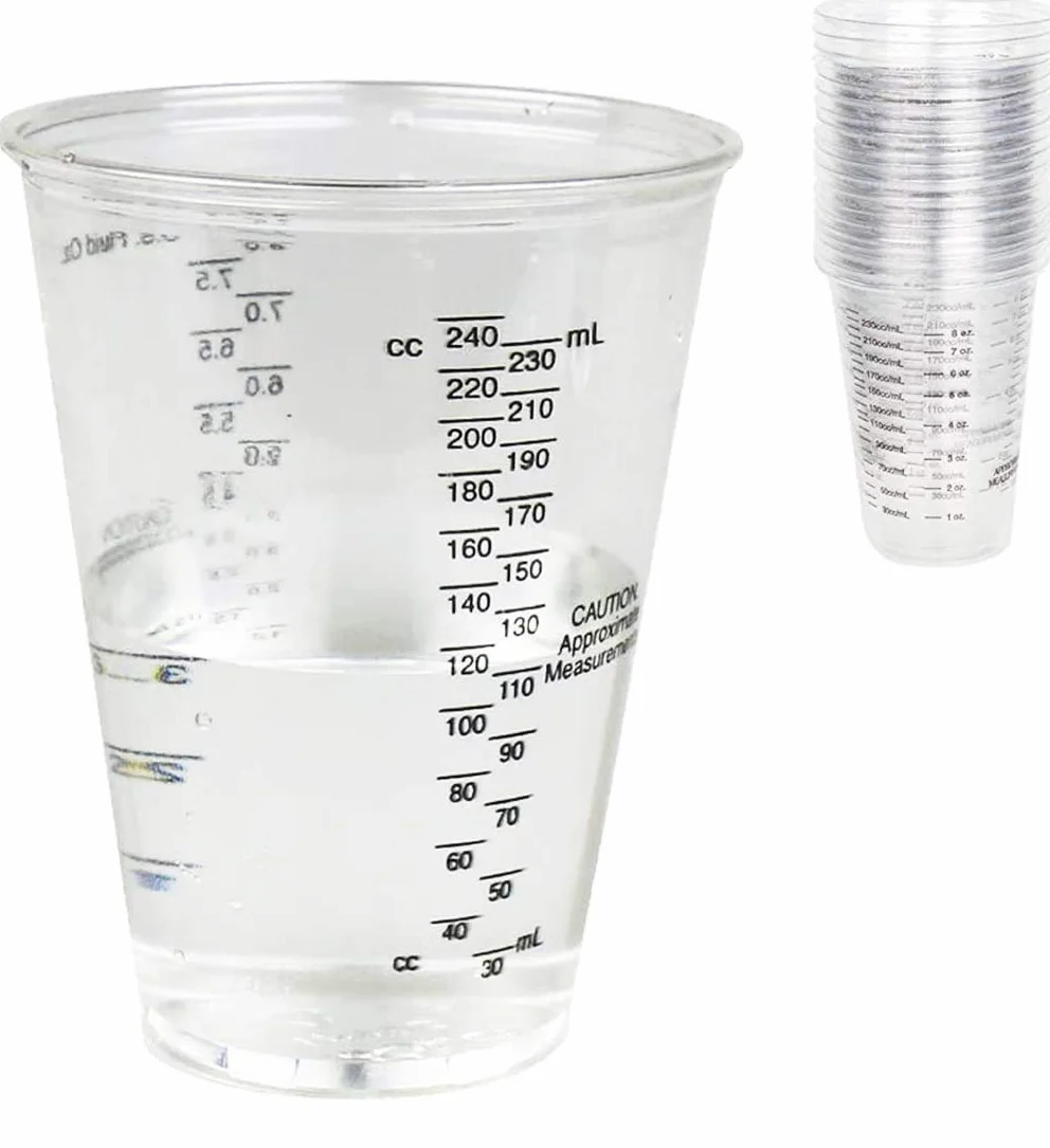 CANOPUS Vasos Medidores Pintura 25PC 300cc Plastico Epoxi Resina