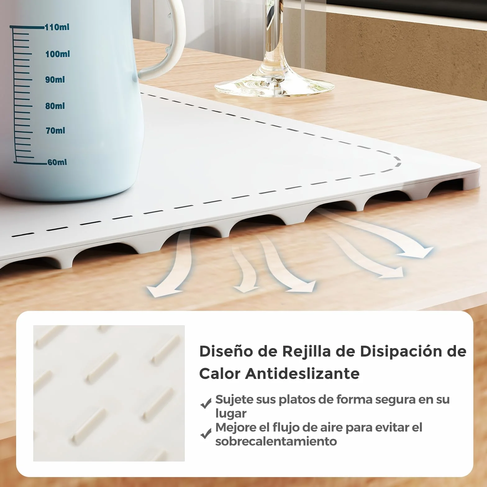 COSTWAY Manta Electrica para Calentar Alimentos, Bandeja de Silicona Enrollable y Portátil con Calentamiento Rápido, Calentador de Alimentos con Apagado Automático y Bloqueo para Niños (Blanco)