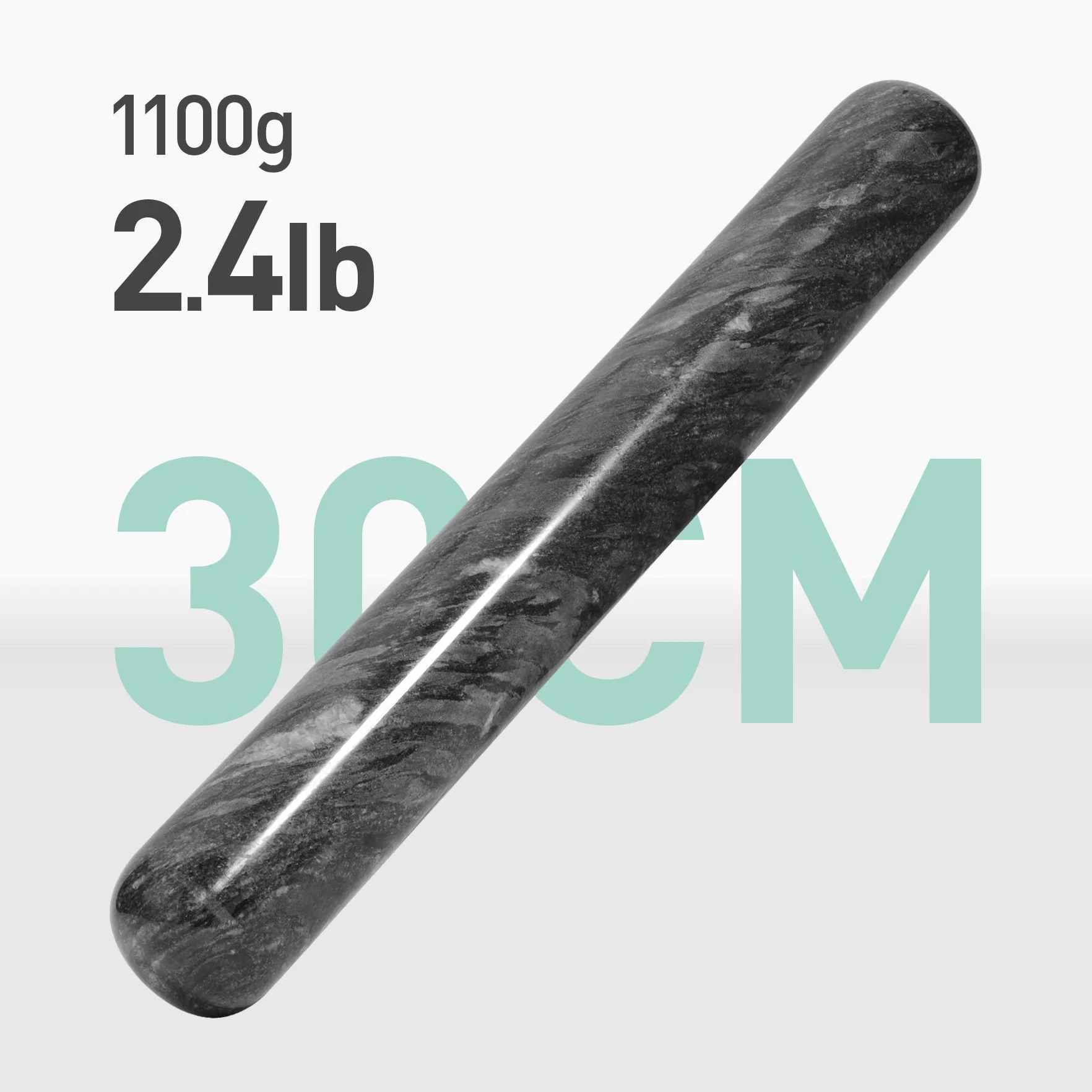 ComSaf Rodillo antiadherente negro, rodillo de mármol como accesorio para hornear estable y duradero para fondant, pizza, pasteles, masa de pasta y masa quebrada