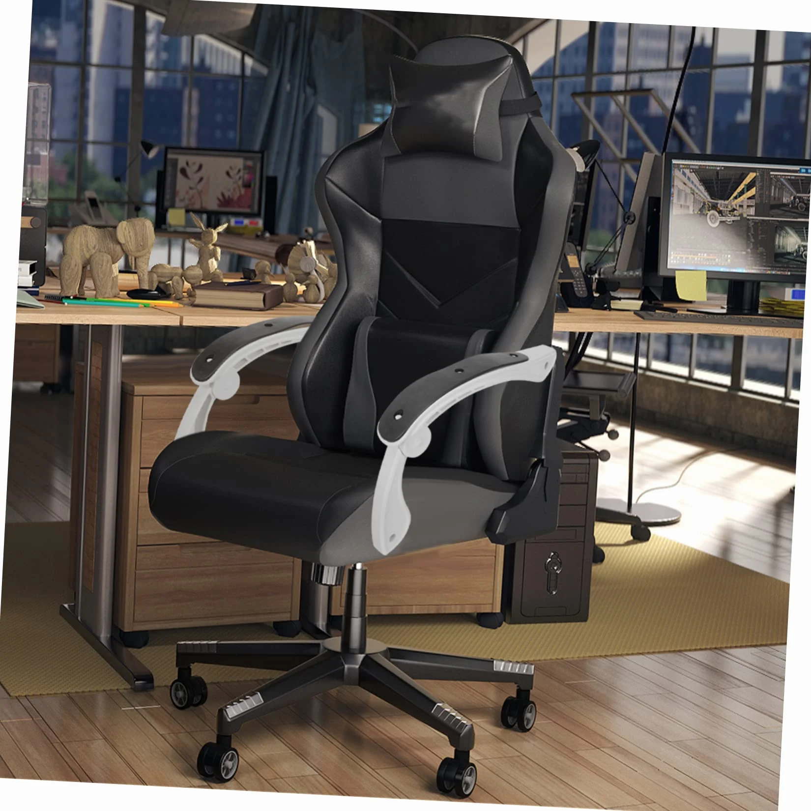 2 Piezas cadeira ergonomica Ergonomic Chair sillas escritori telescópico Cubierta del reposabrazos Silla de Componente Oficina Silla de Juego el plastico