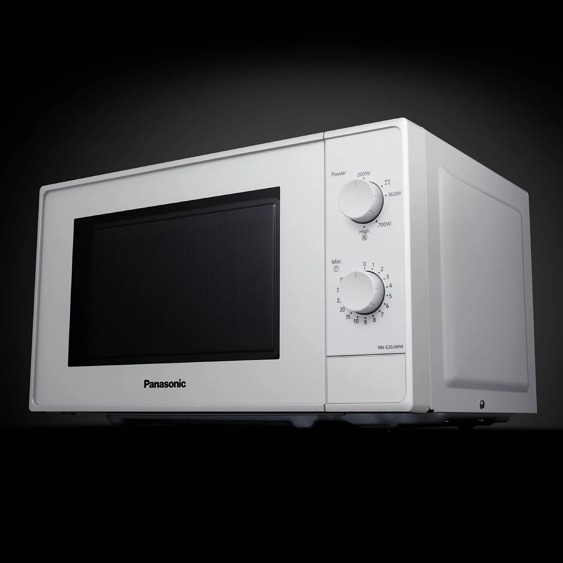 Panasonic Horno microondas 20L 800W Plato Giratorio Cristal Descongelación 5 Niveles Potencia Temporizador Blanco