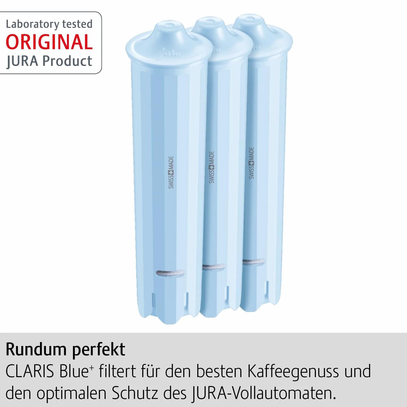 JURA Original – Claris Blue+ – Cartucho de filtro con el plus de higiene – Certificación TÜV – Pack de 3 – 24231