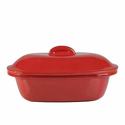 Cazuela de terracota roja Terre Antiche Colì Mayólica y terracota del año 1650 Sartén con tapa roja Longitud 37 cm