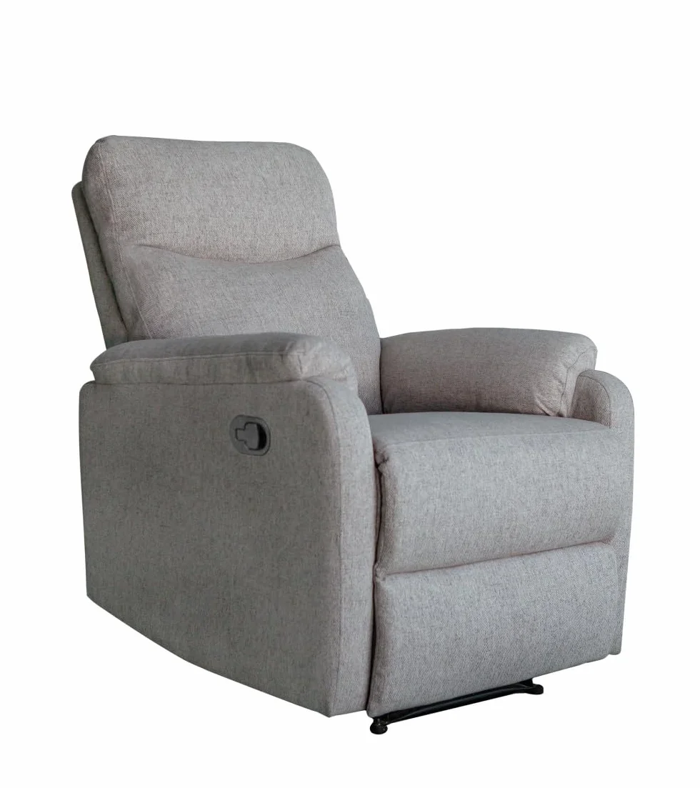 SWEET SOFA® Sillón Relax Zar - Sillón Reclinable de Palanca con Reposapiés, Sofá Individual, Compacto y Elegante, Tapizado en Tejido Gris, Medidas 73x95x101 cm, Fácil Montaje